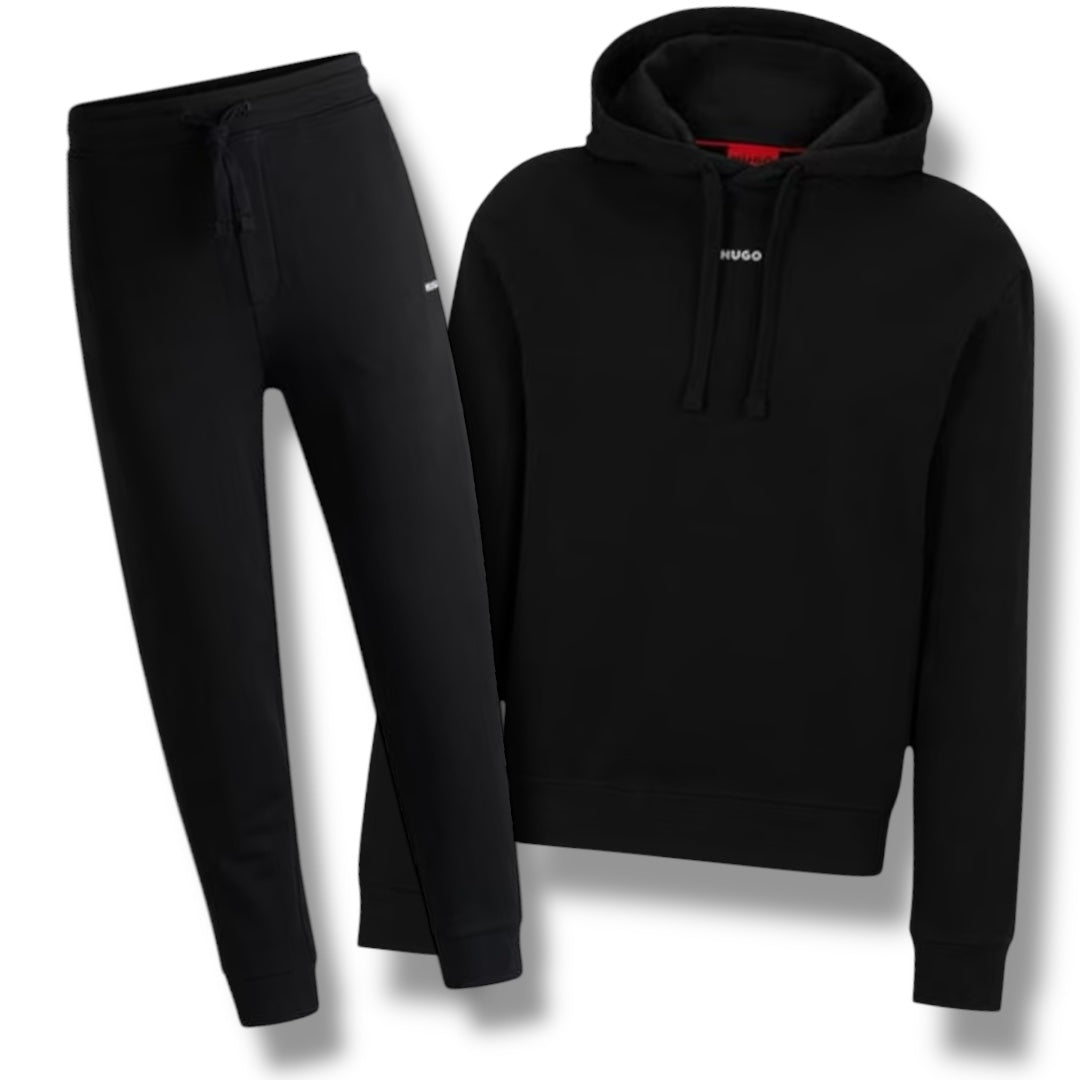 HUGO SMALL LOGO OTTH HOODED FULL TRACKSUIT BLACK
