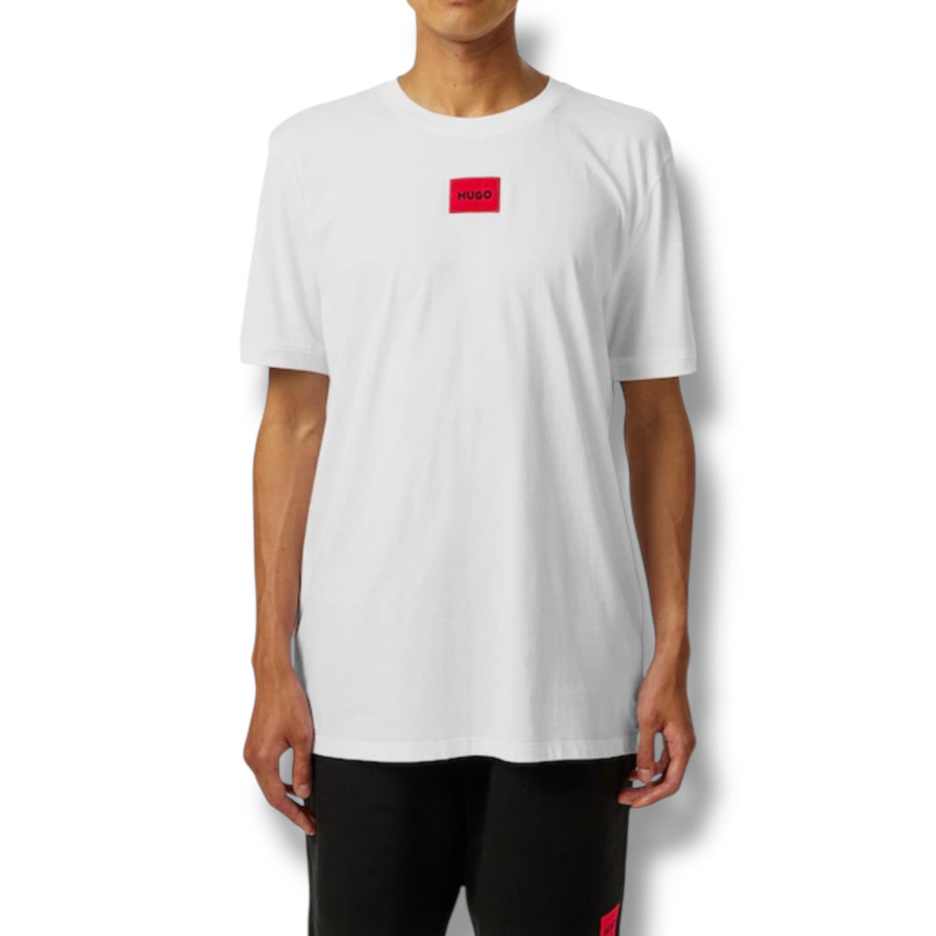 HUGO BOSS HUGO RED PATCH T-SHIRT & JERSEY SHORTS SET WHITE & SKY BLUE