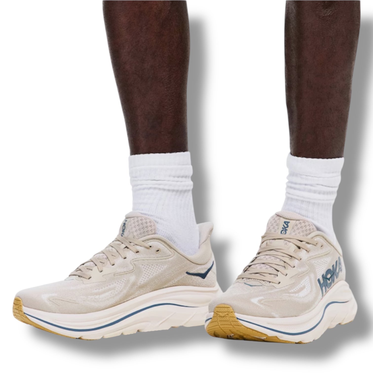 HOKA CLIFTON 10 RUNNING TRAINERS PUTTY GREEN