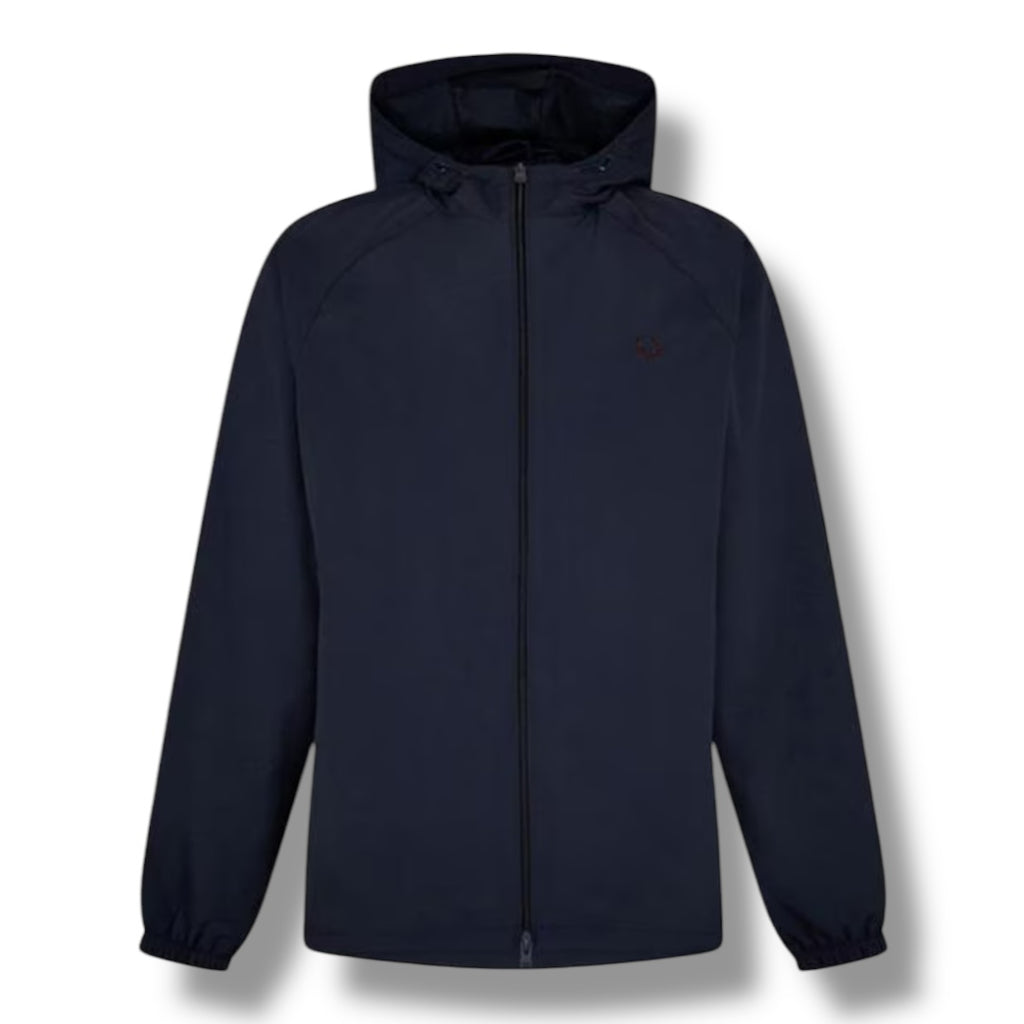FRED PERRY HOODED SHELL JACKET NAVY BLUE
