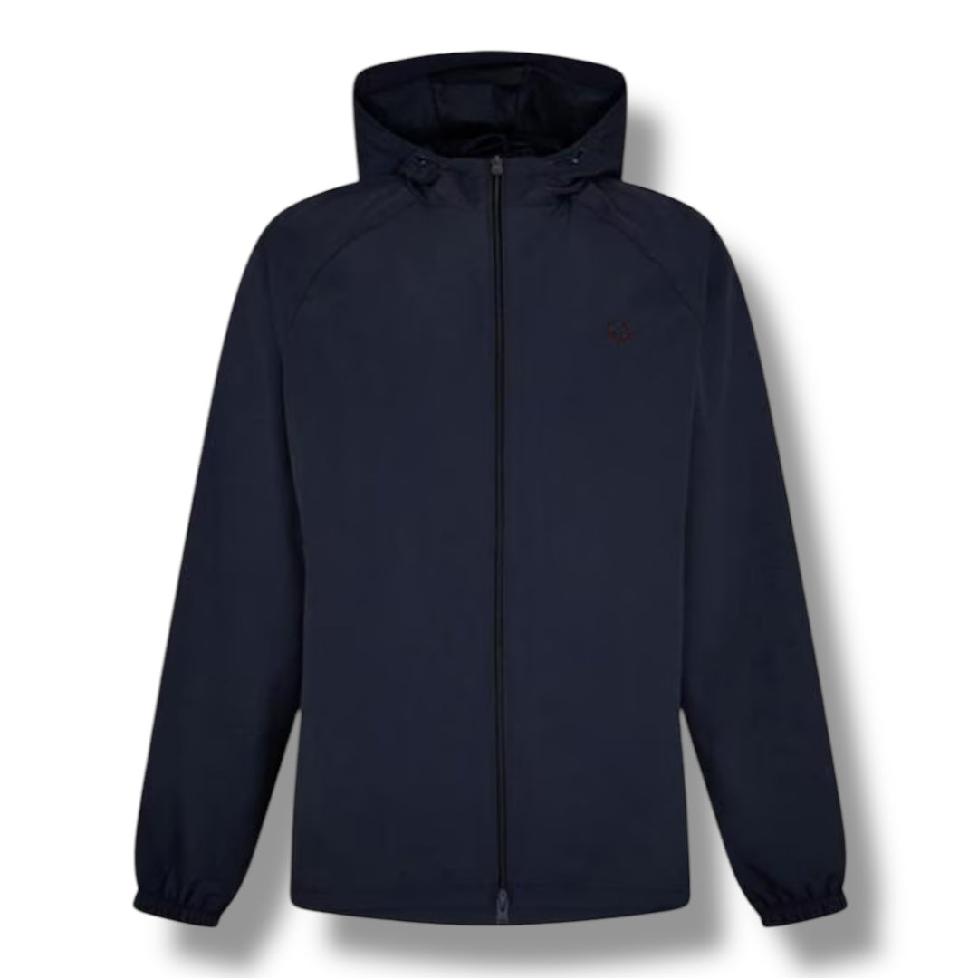 FRED PERRY HOODED SHELL JACKET NAVY BLUE