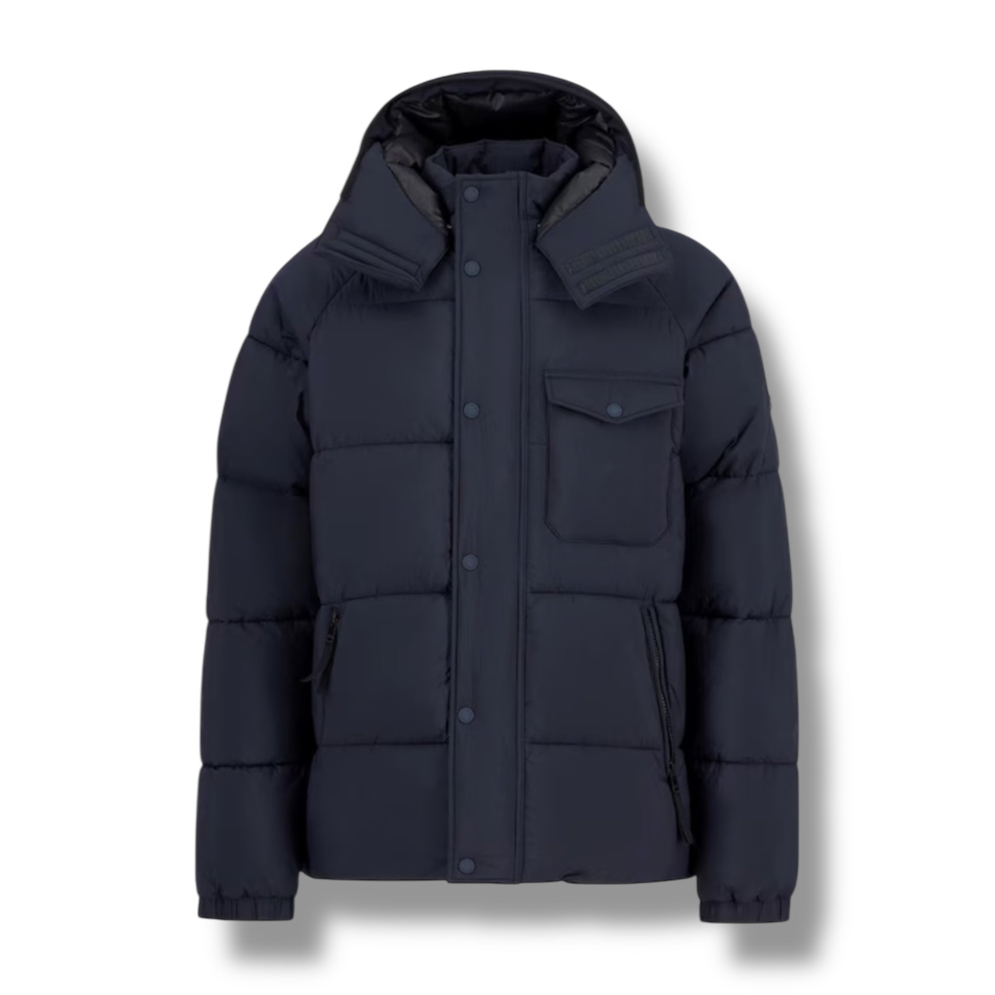 BARBOUR INTERNATIONAL HAZE HOODED PUFFER JACKET NAVY BLUE