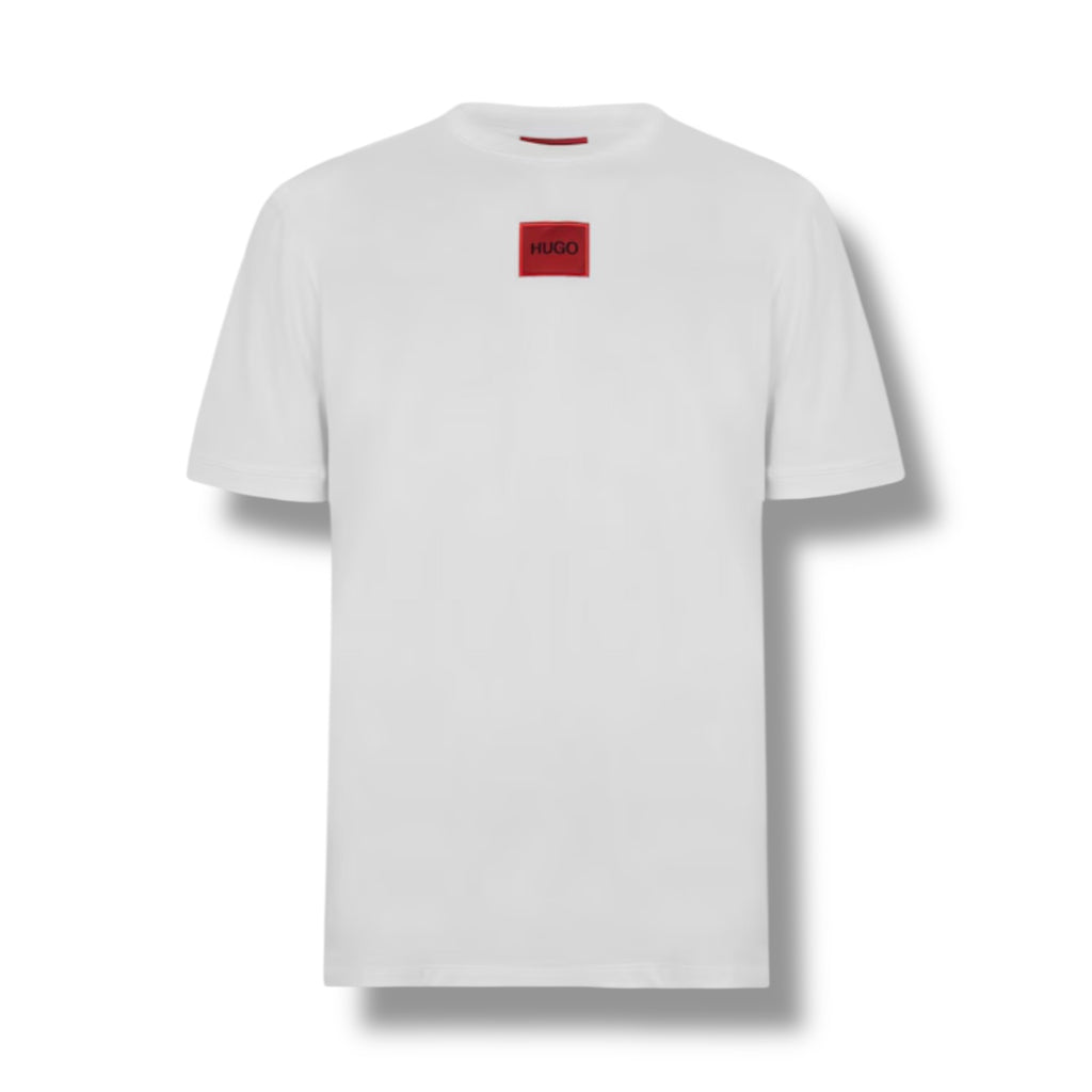 HUGO BOSS HUGO RED PATCH T-SHIRT & JERSEY SHORTS SET WHITE & SKY BLUE