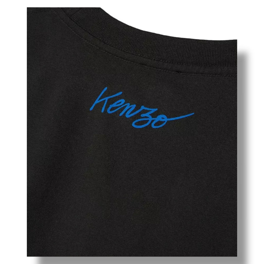 KENZO BLUE FLOWER T-SHIRT BLACK