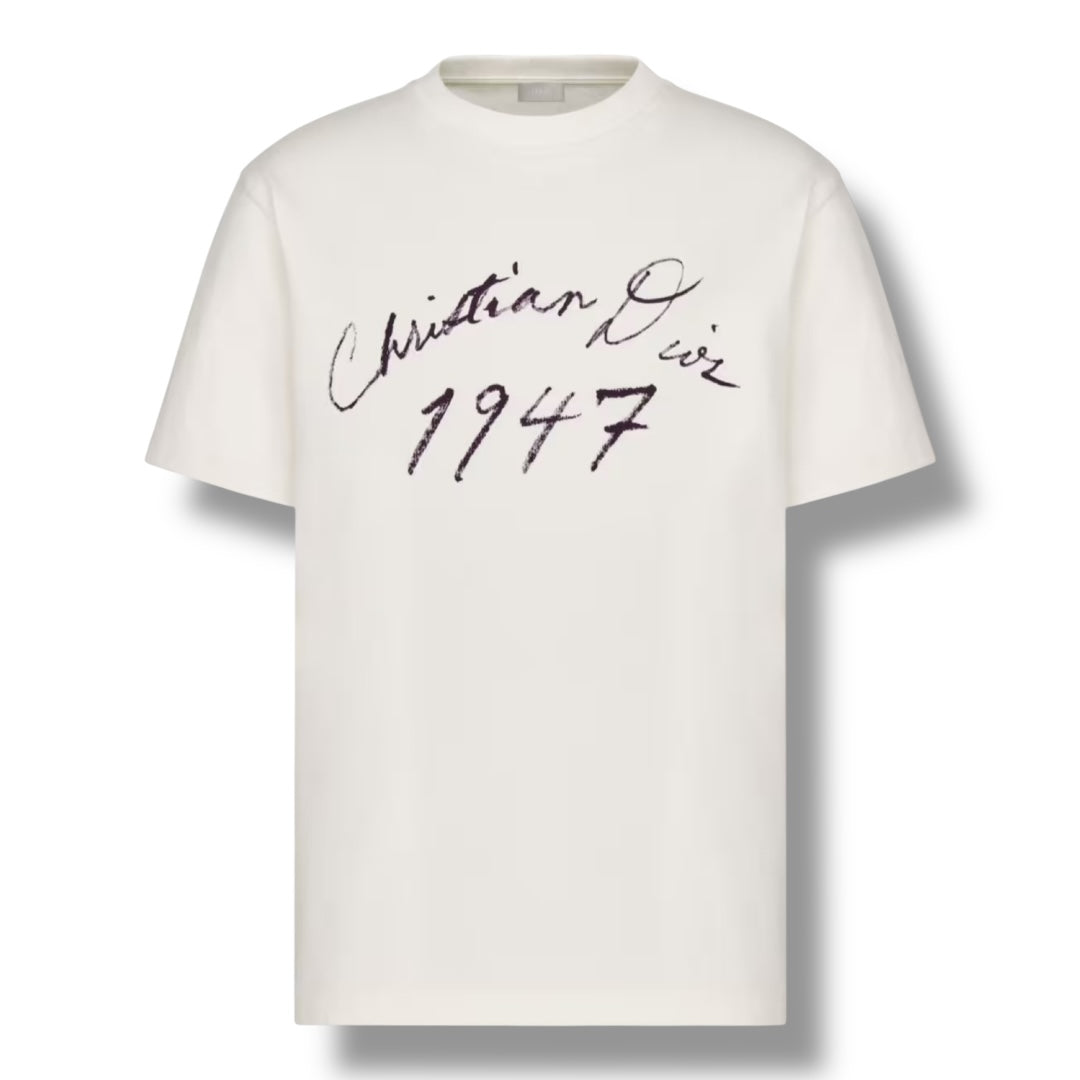DIOR 1947 HAND WRITTEN T-SHIRT WHITE