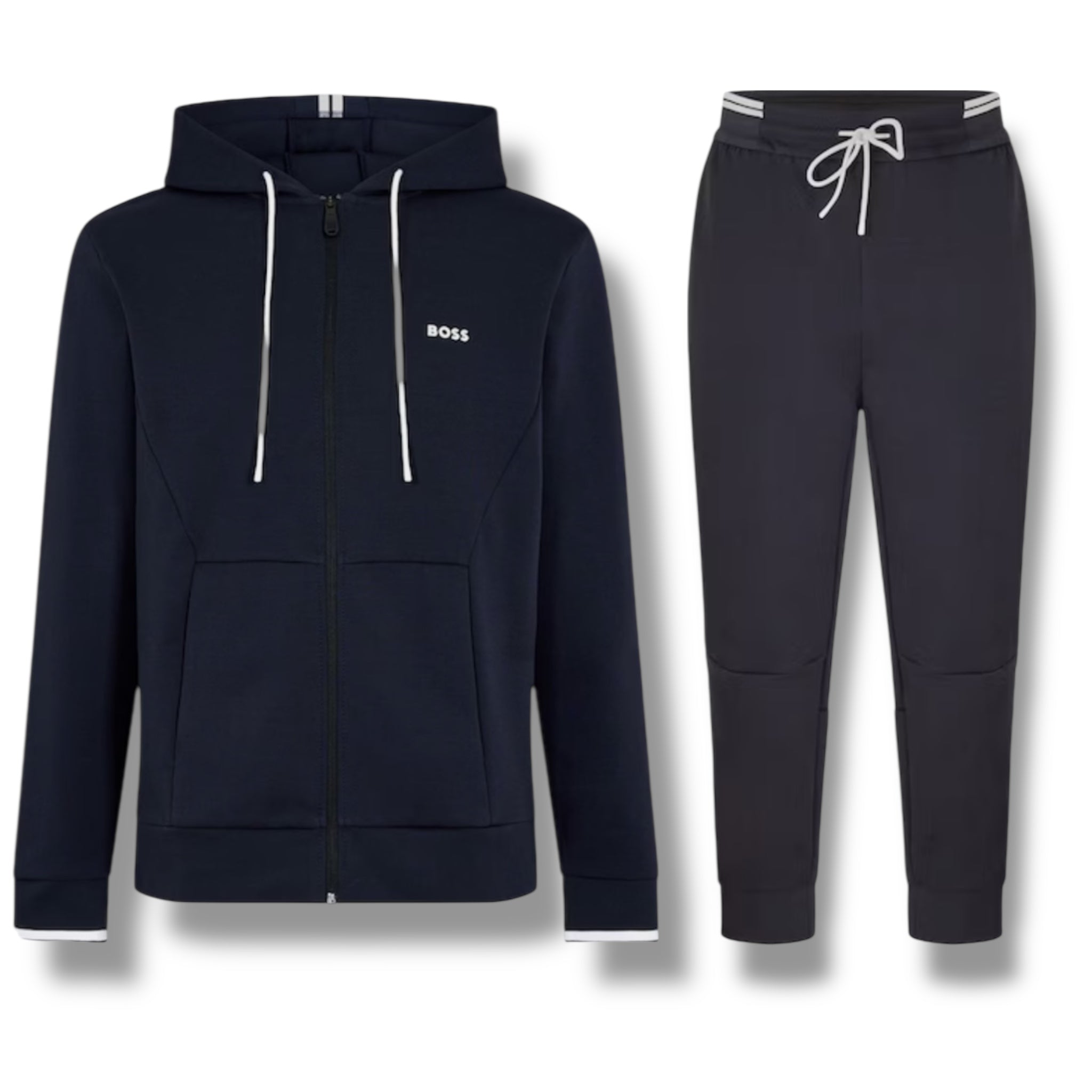 HUGO BOSS ZONE FULL ZIP HOODED TRACKSUIT NAVY BLUE