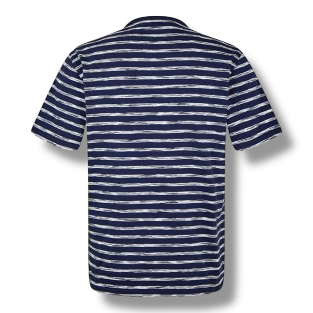 BELSTAFF PATCH LOGO STRIPE T-SHIRT NAVY BLUE