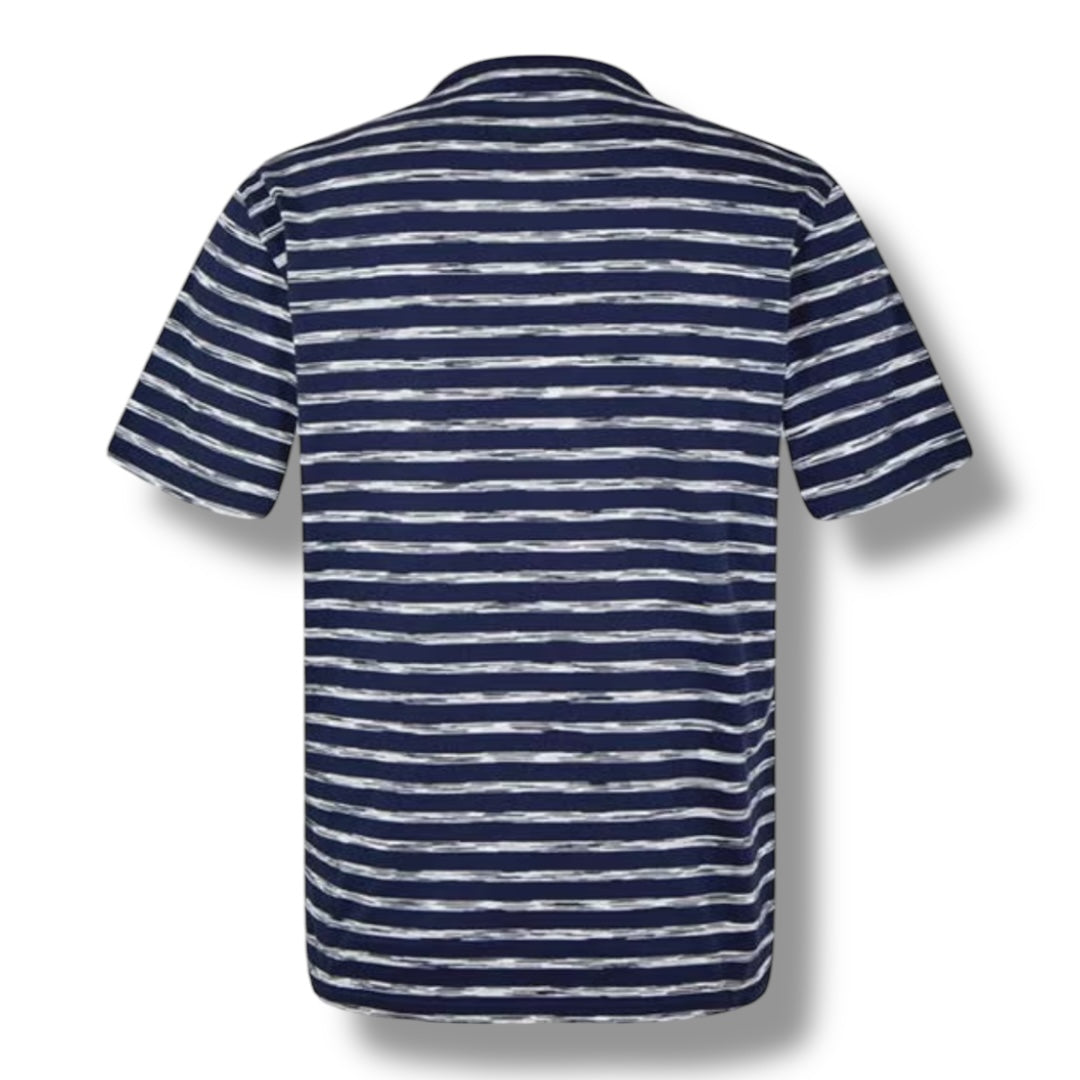 BELSTAFF PATCH LOGO STRIPE T-SHIRT NAVY BLUE