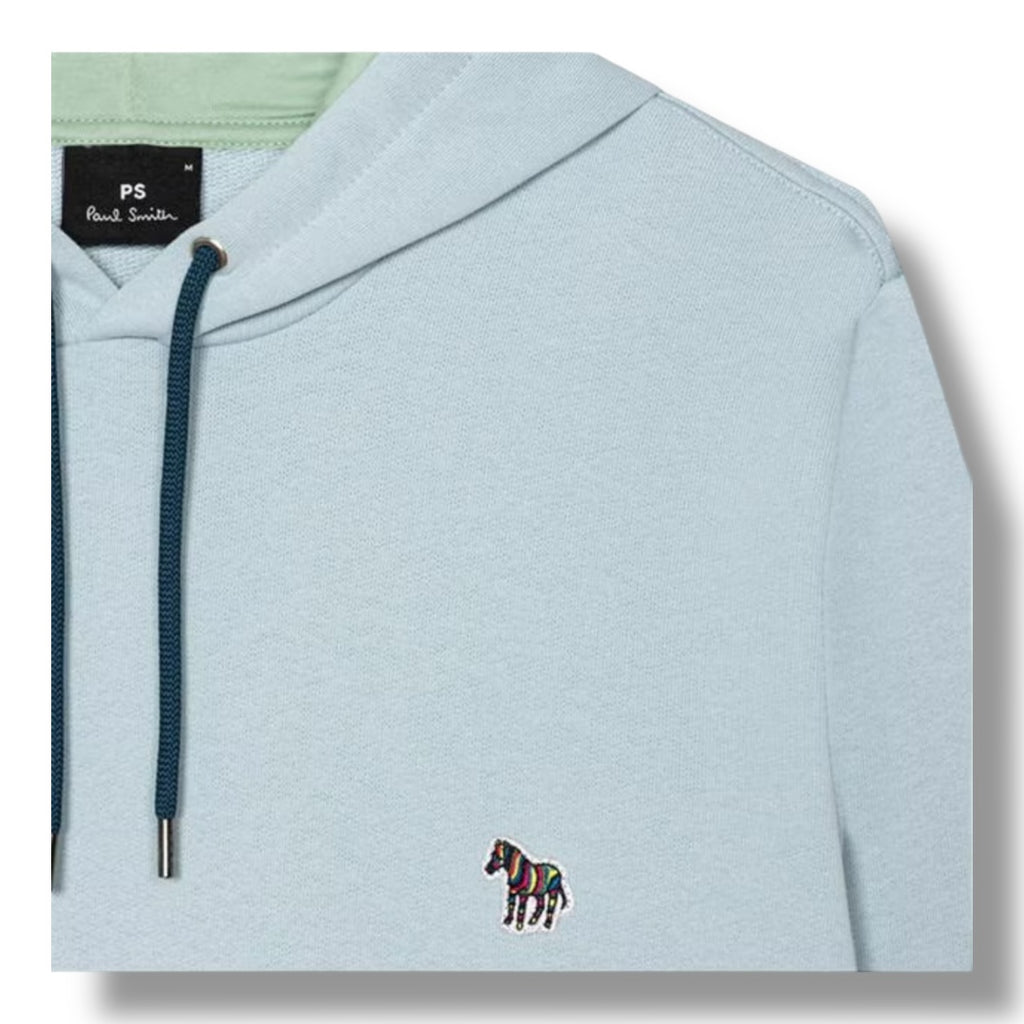 PAUL SMITH OTTH HOODIE ZEBRA CHEST LIGHT BLUE