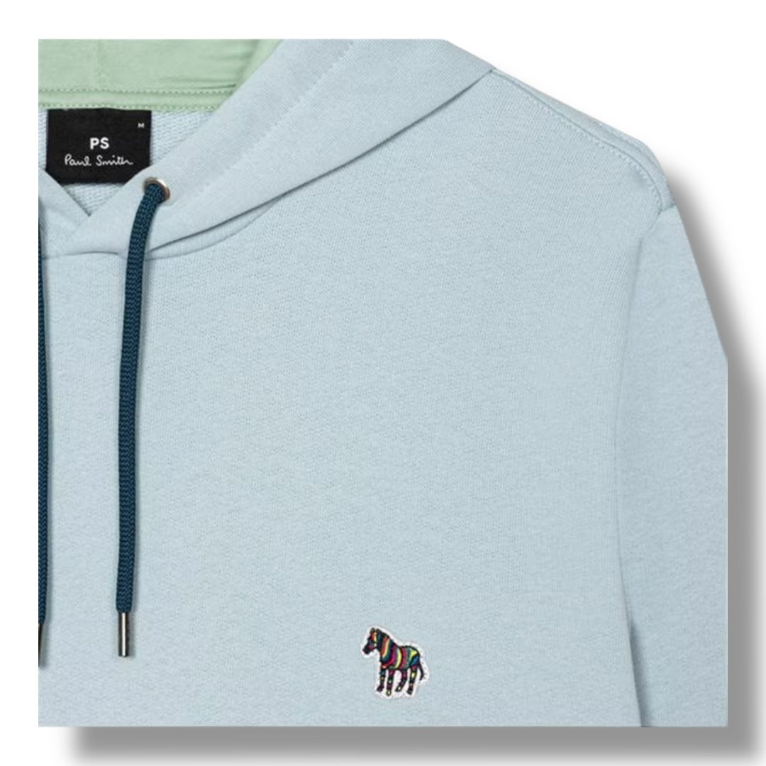 PAUL SMITH OTTH HOODIE ZEBRA CHEST LIGHT BLUE
