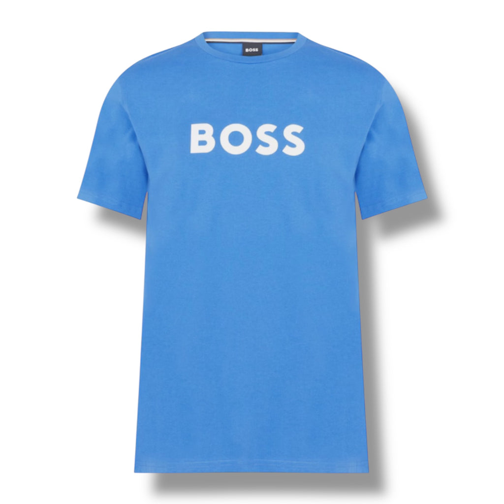 HUGO BOSS BIG LOGO T-SHIRT & SWIM SHORTS COMBO ROYAL BLUE