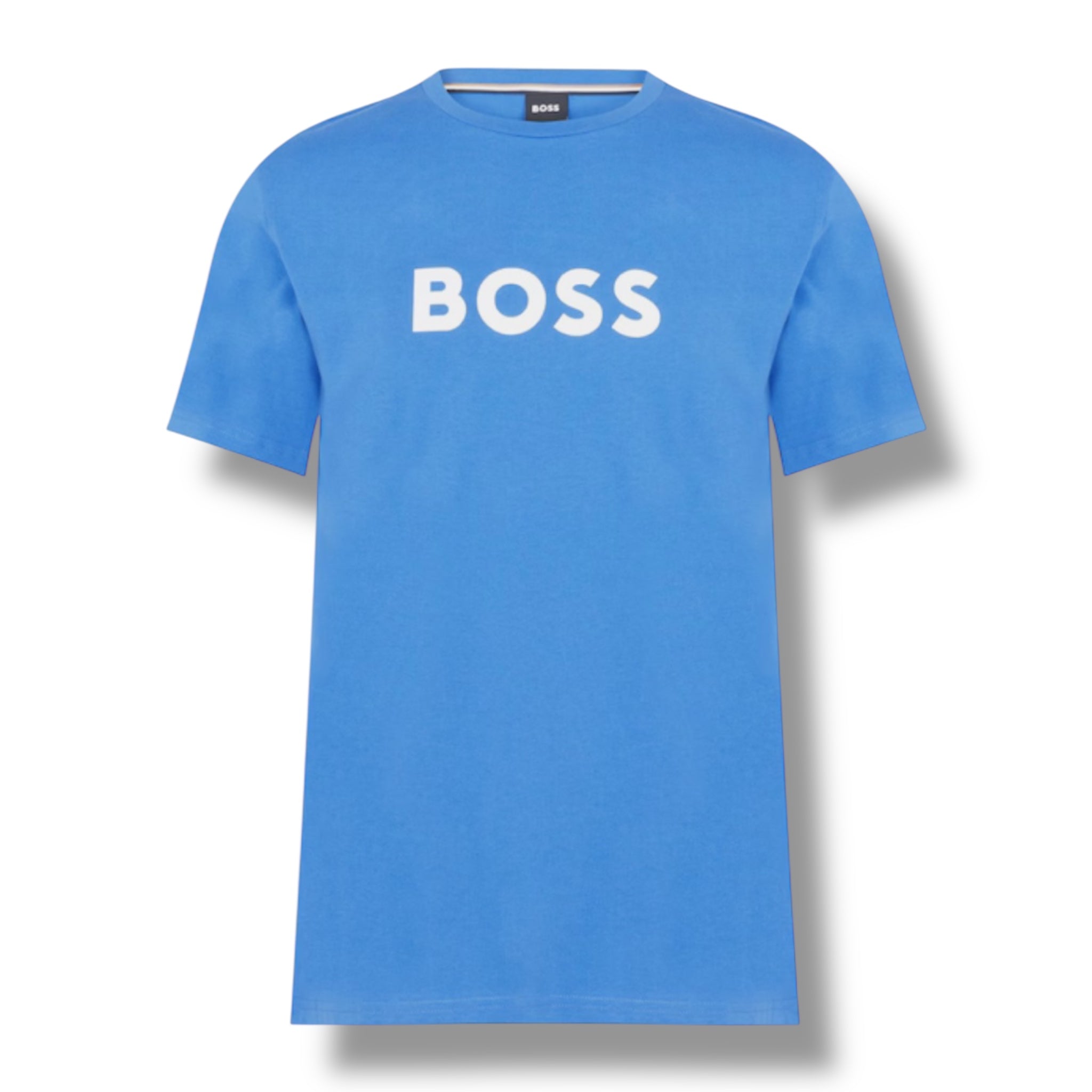 HUGO BOSS BIG LOGO T-SHIRT & SWIM SHORTS COMBO ROYAL BLUE
