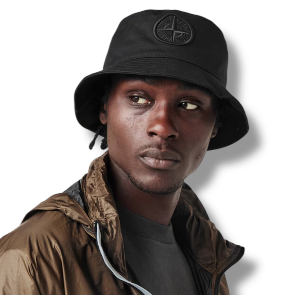 STONE ISLAND COMPASS BUCKET HAT BLACK