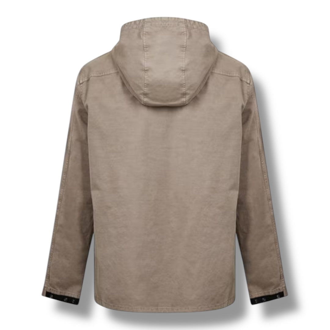 HUGO BOSS HOODED OVERSHIRT BEIGE