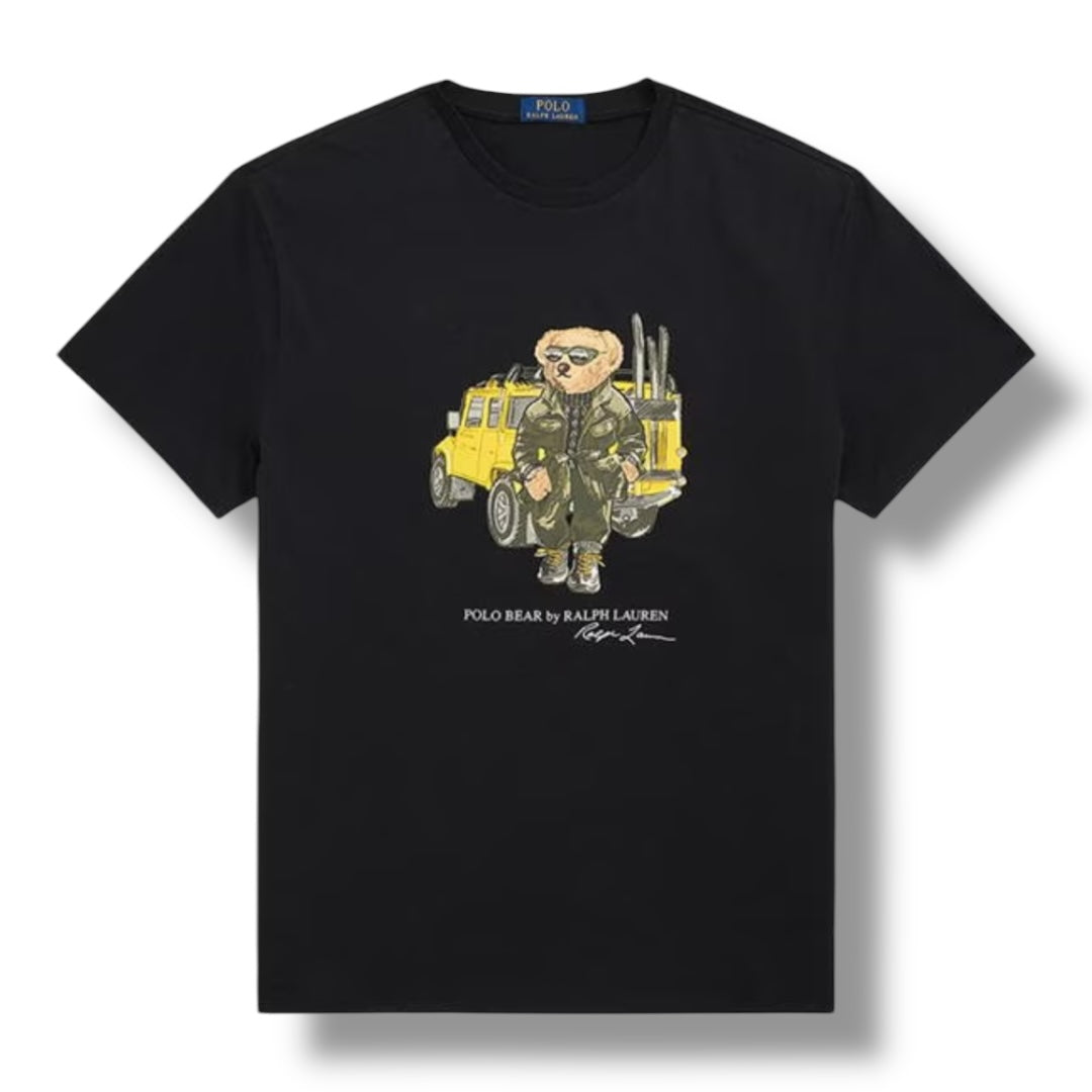 RALPH LAUREN POLO DEFENDER BEAR T-SHIRT BLACK