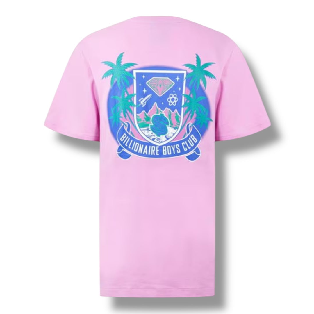 BILLIONAIRE BOYS CLUB TROPICAL CREST T-SHIRT PINK