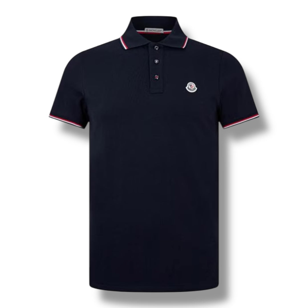 MONCLER MAGLIA POLO SHIRT NAVY BLUE