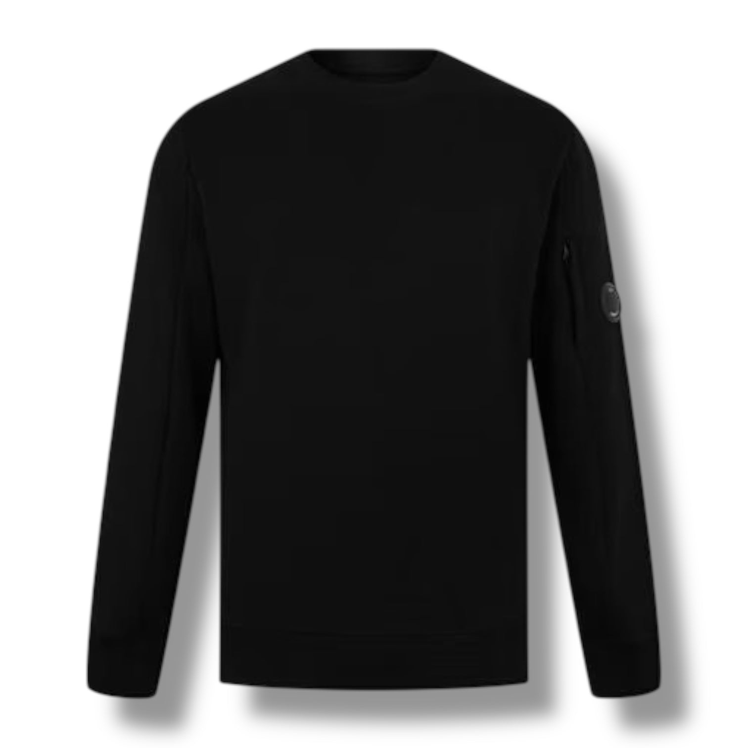 CP COMPANY LENS ARM CREWNECK SWEATSHIRT BLACK