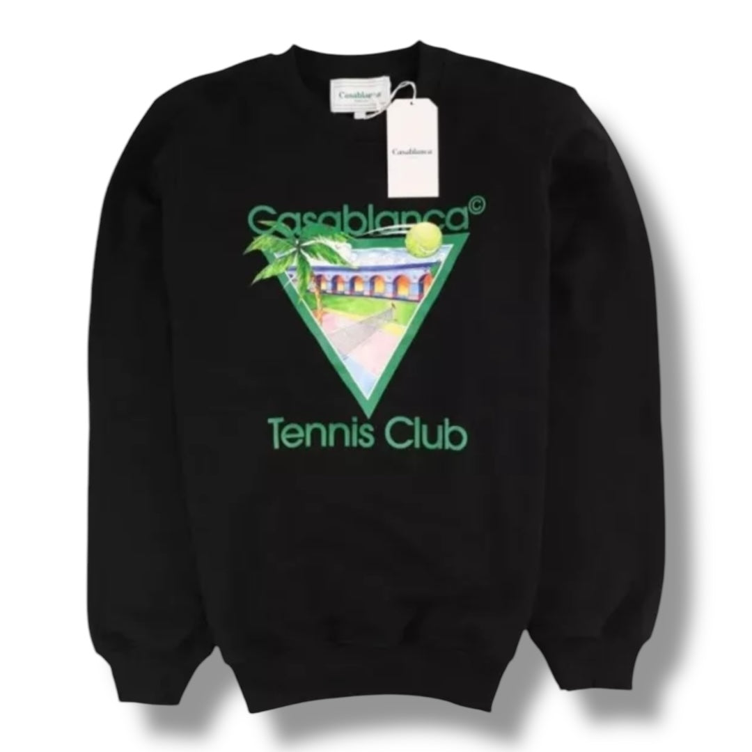 CASABLANCA TENNIS CLUB SWEATSHIRT BLACK