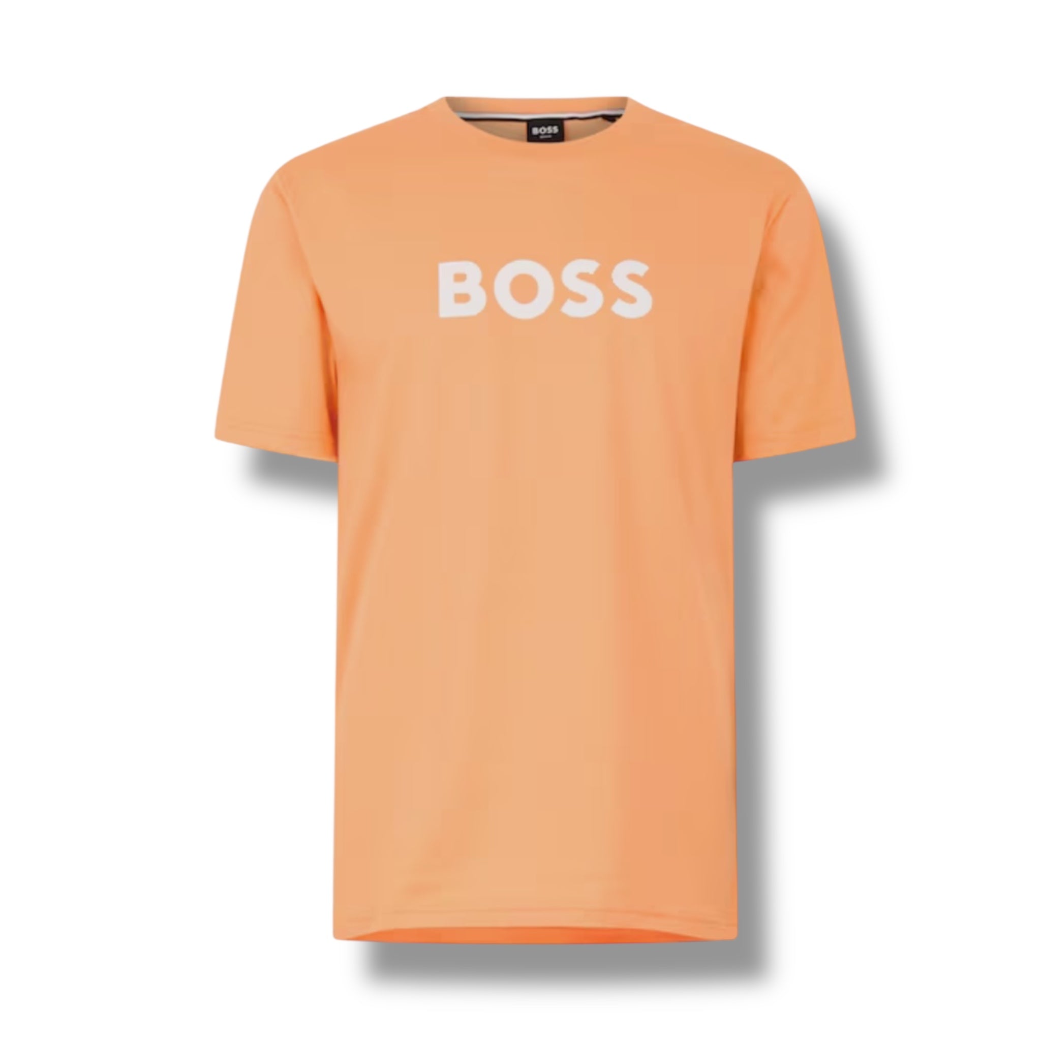HUGO BOSS BIG LOGO T-SHIRT & SWIM SHORTS COMBO ORANGE