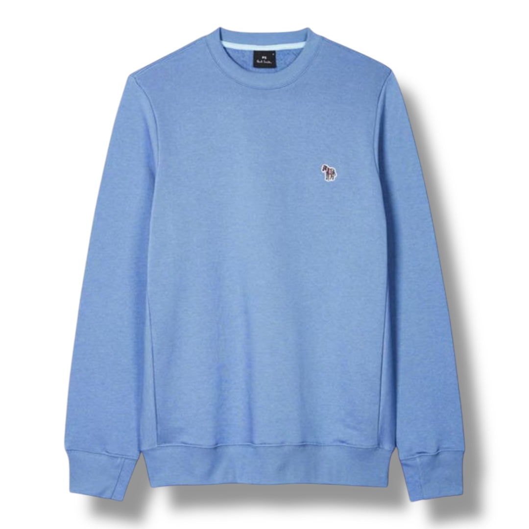 PAUL SMITH ZEBRA CHEST LOGO CREWNECK SWEATSHIRT SEA BLUE