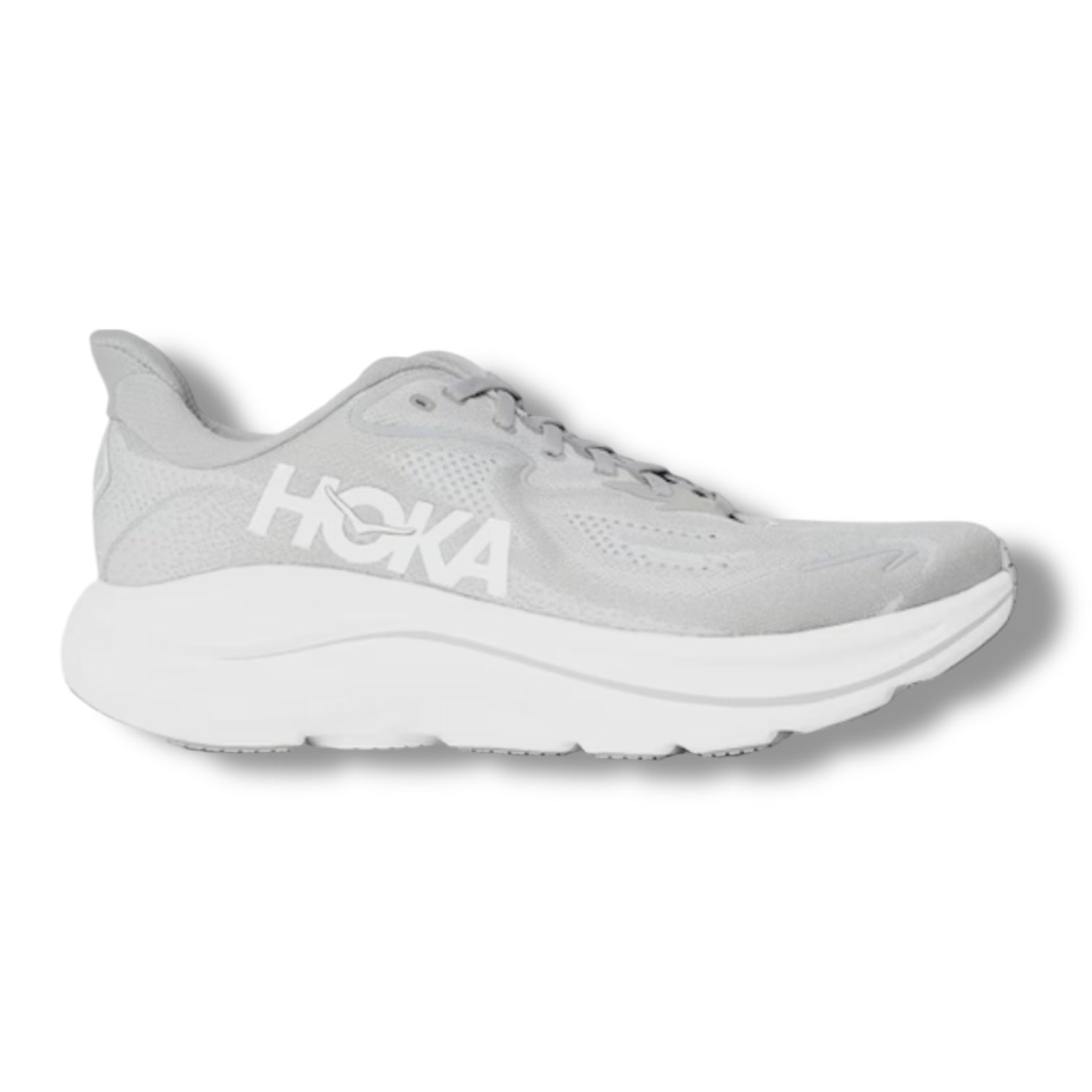 HOKA CLIFTON 10 RUNNING TRAINERS LIGHT GREY