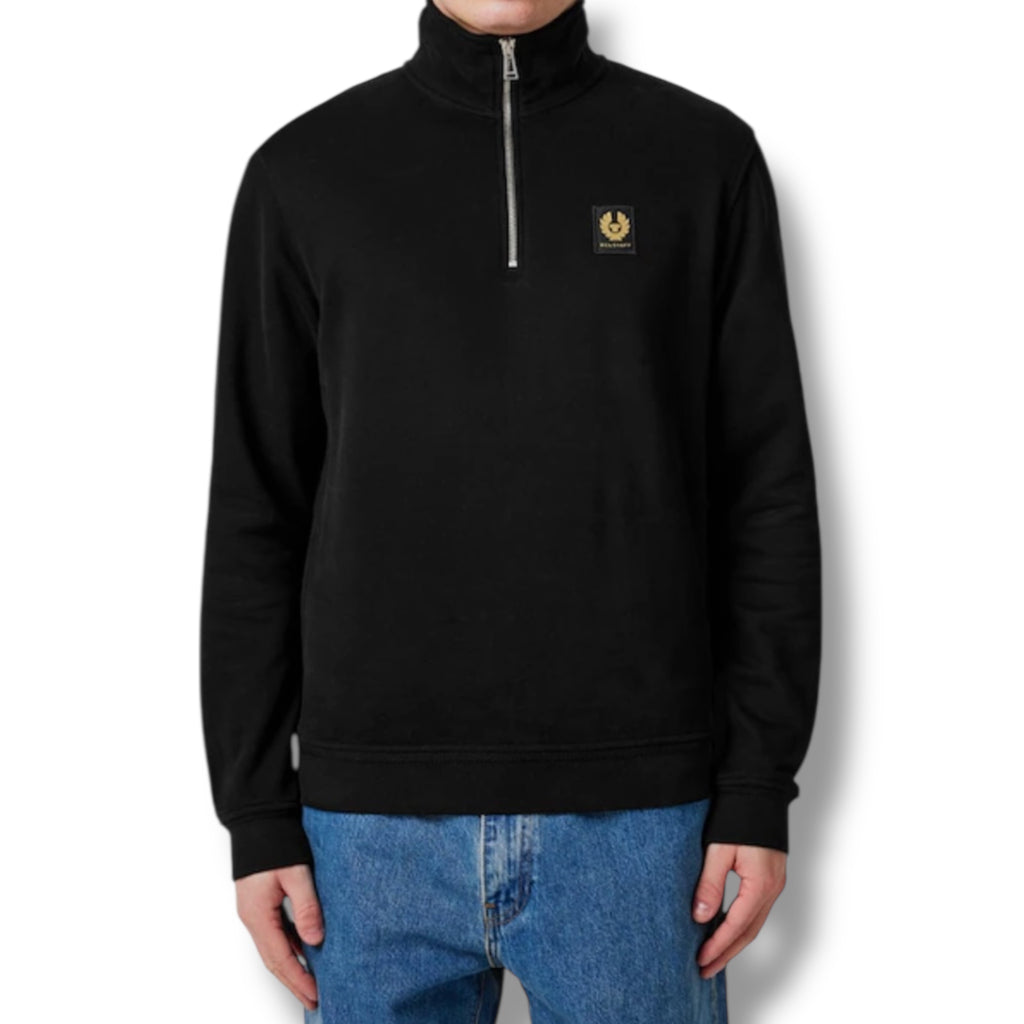 BELSTAFF PATCH LOGO 1/4 ZIP SWEATSHIRT BLACK