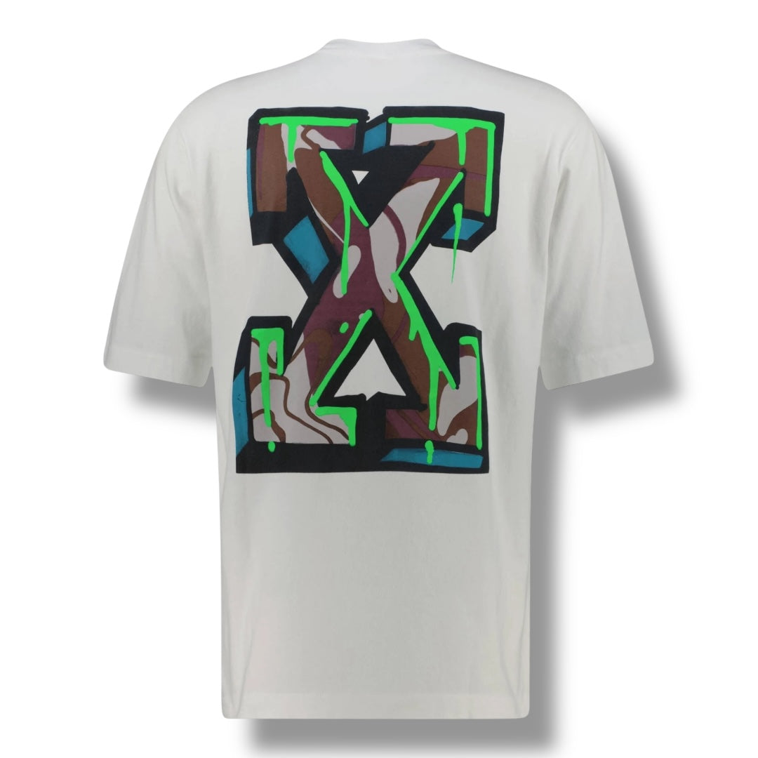 OFF WHITE GRAFFITI CAMO ARROWS T-SHIRT WHITE