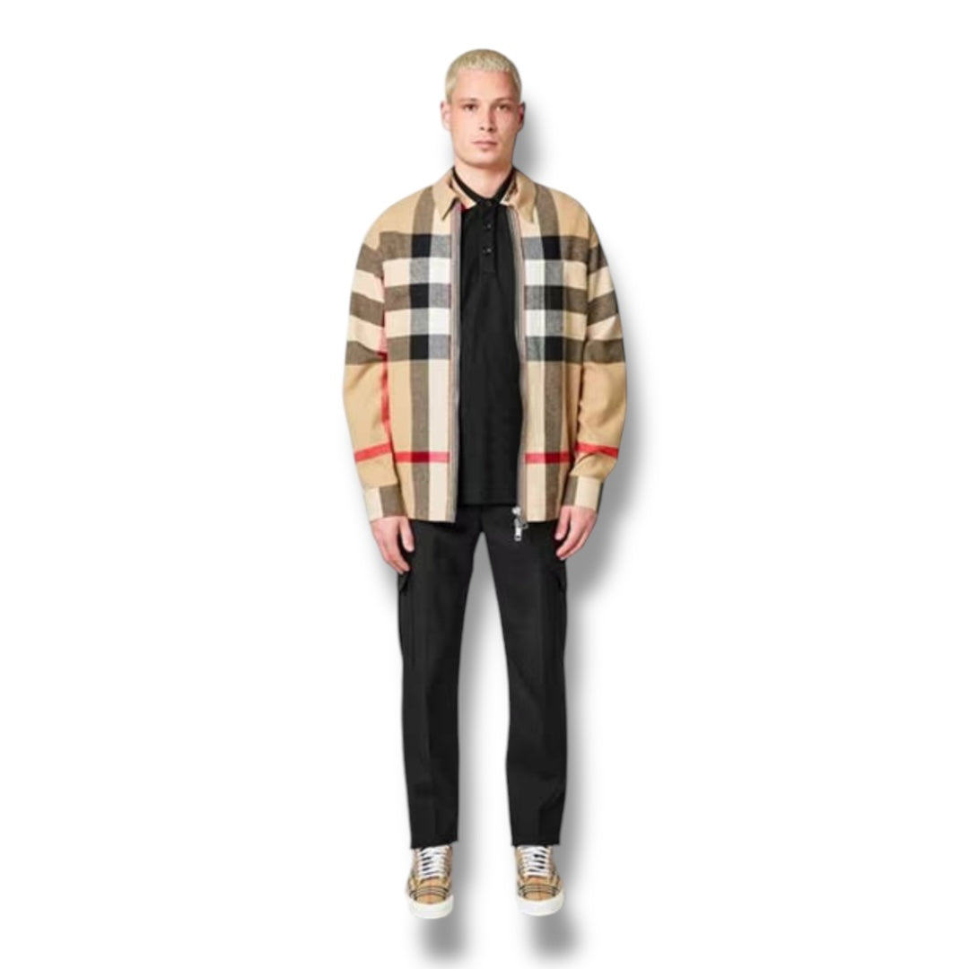 BURBERRY BIG CHECK OVERSHIRT BEIGE