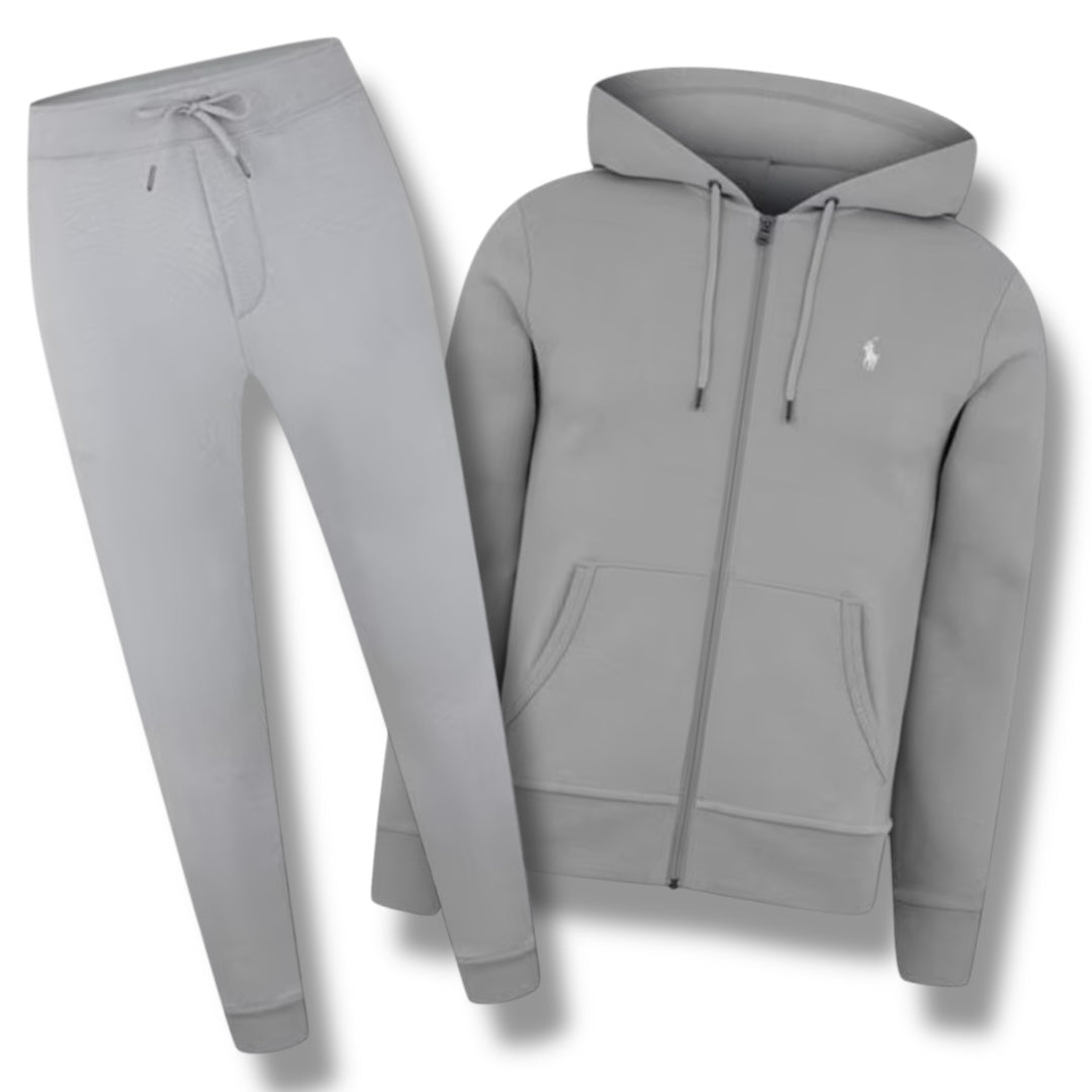 RALPH LAUREN TECH ZIP UP HOODED FULL TRACKSUIT FOG GREY