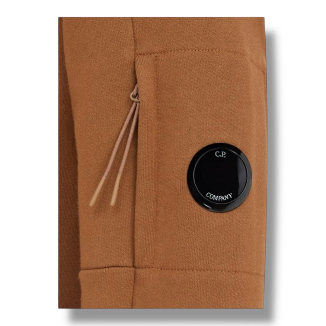 CP COMPANY LENS ARM 1/4 ZIP SWEATSHIRT TOFFEE BROWN