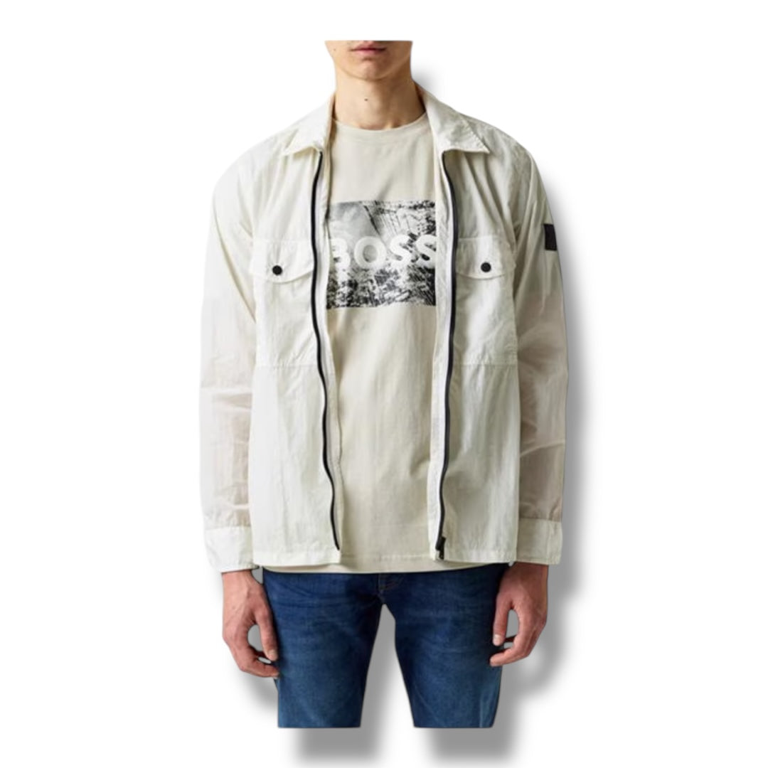 HUGO BOSS PATCH OVERSHIRT BEIGE