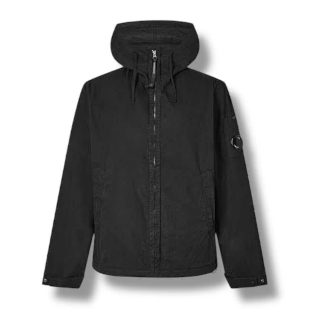 CP COMPANY HOODED LENS OVERSHIRT BLACK