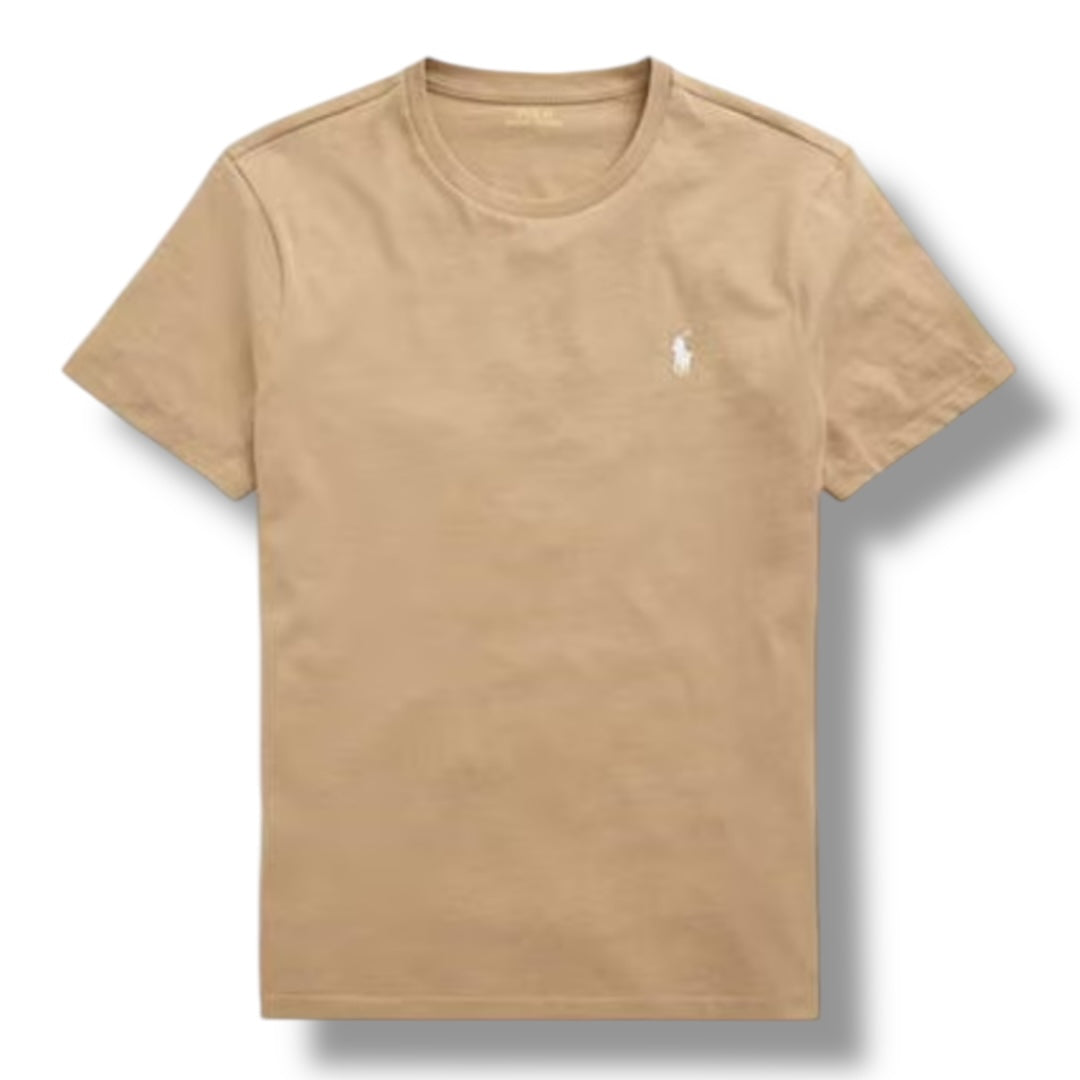 RALPH LAUREN CUSTOM FIT T-SHIRT TAN BEIGE