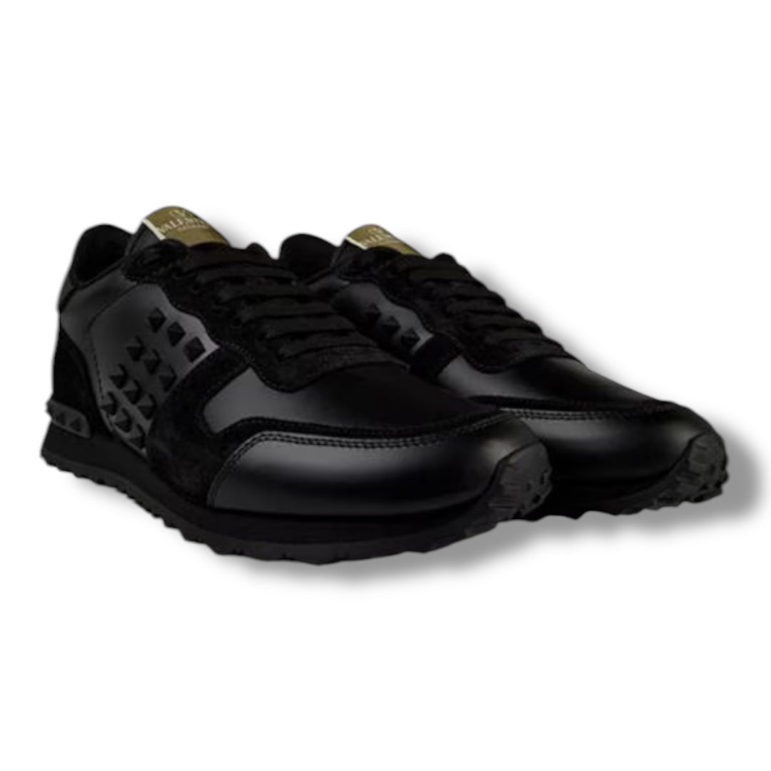 VALENTINO ROCKRUNNER STUD TRAINERS BLACK