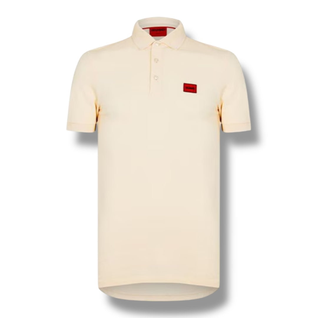 HUGO RED PATCH POLO SHIRT BEIGE