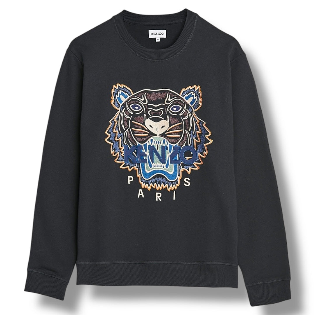 KENZO ICON TIGER SWEATSHIRT BLACK / ORANGE / BLUE
