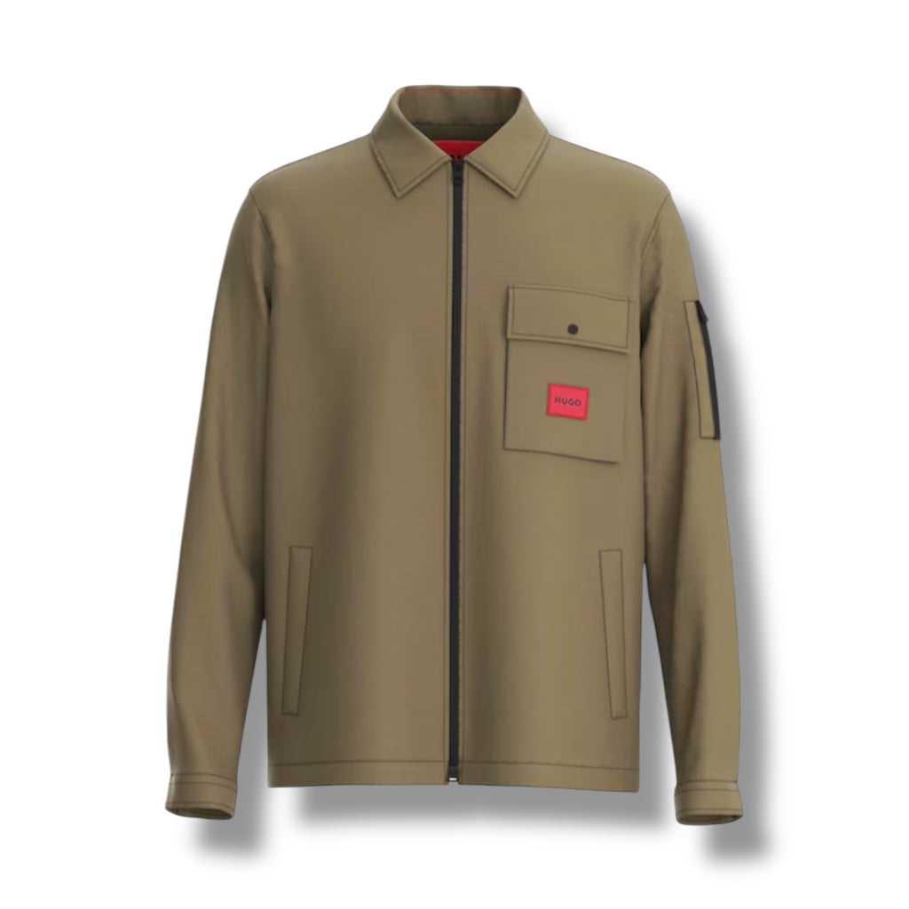 HUGO RED PATCH OVERSHIRT GREEN