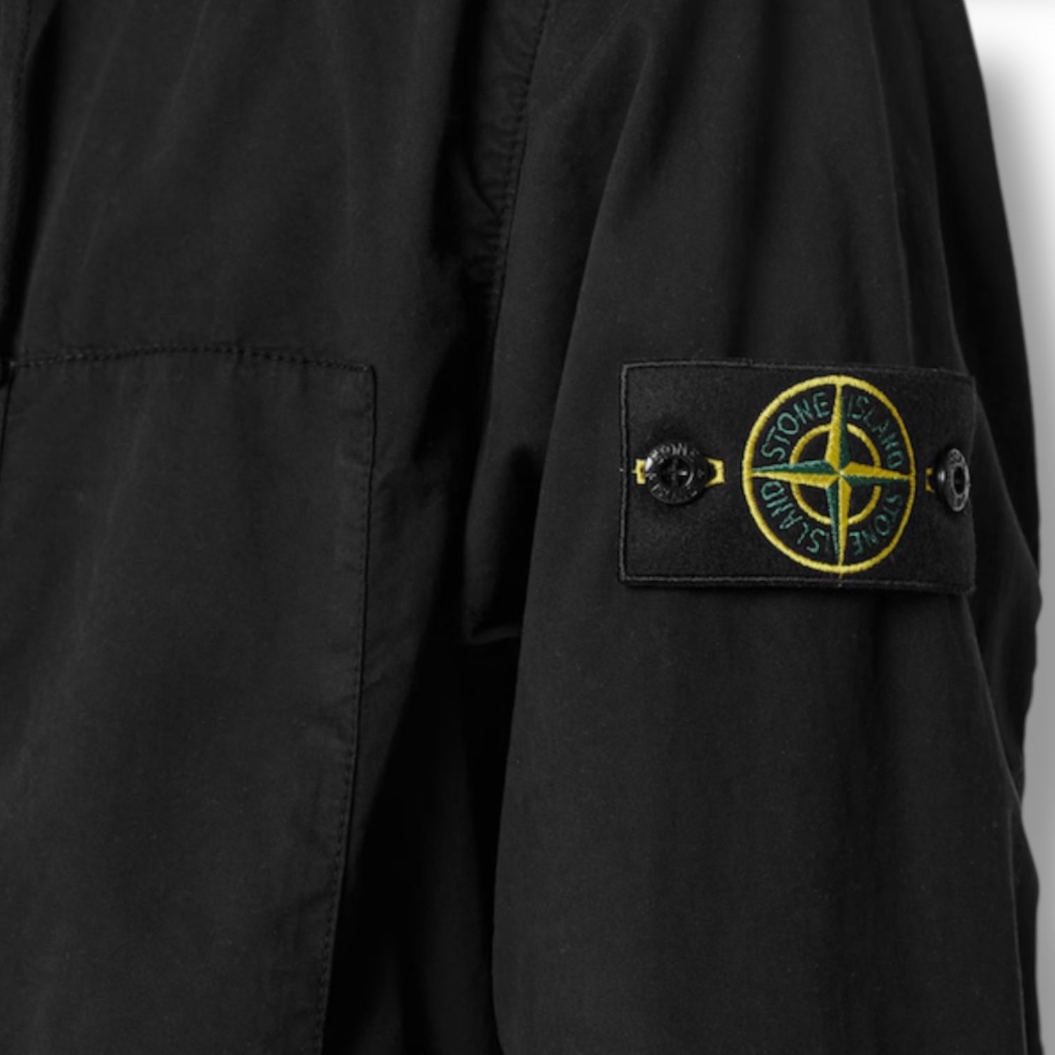 STONE ISLAND SUPIMA TWILL COTTON HOODED JACKET BLACK