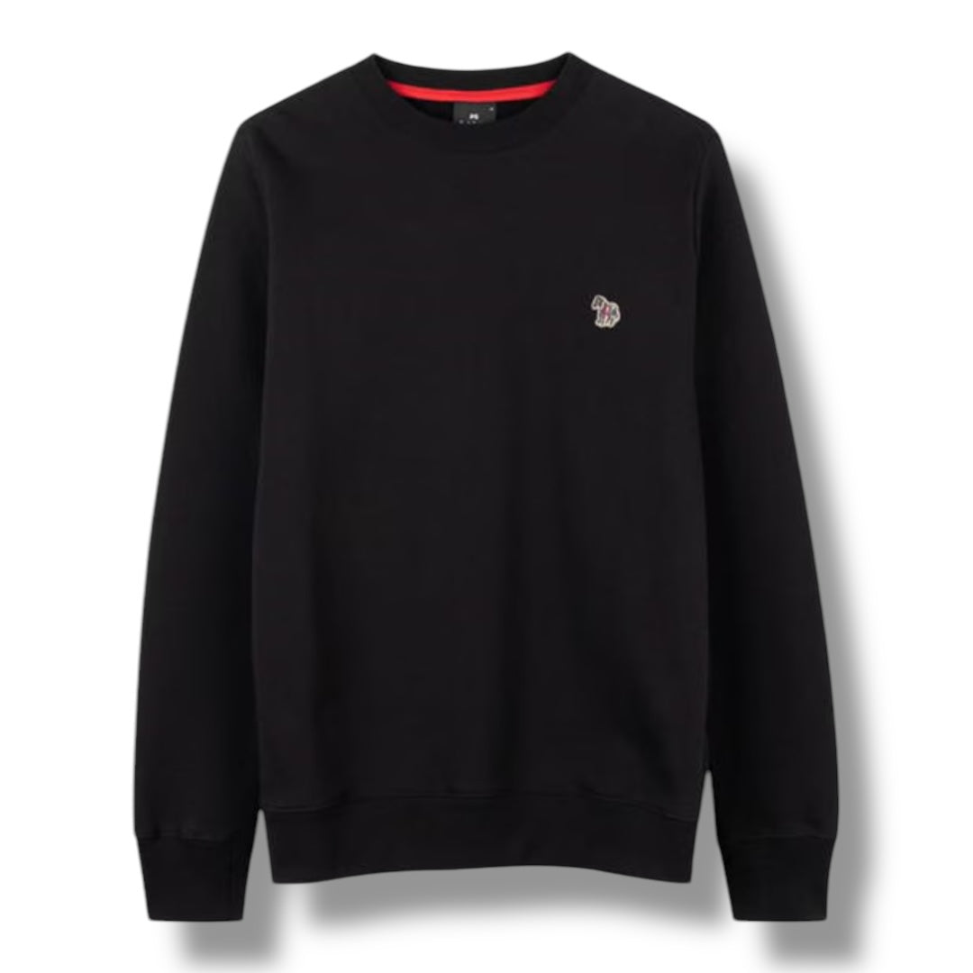 PAUL SMITH ZEBRA CHEST LOGO CREWNECK SWEATSHIRT BLACK