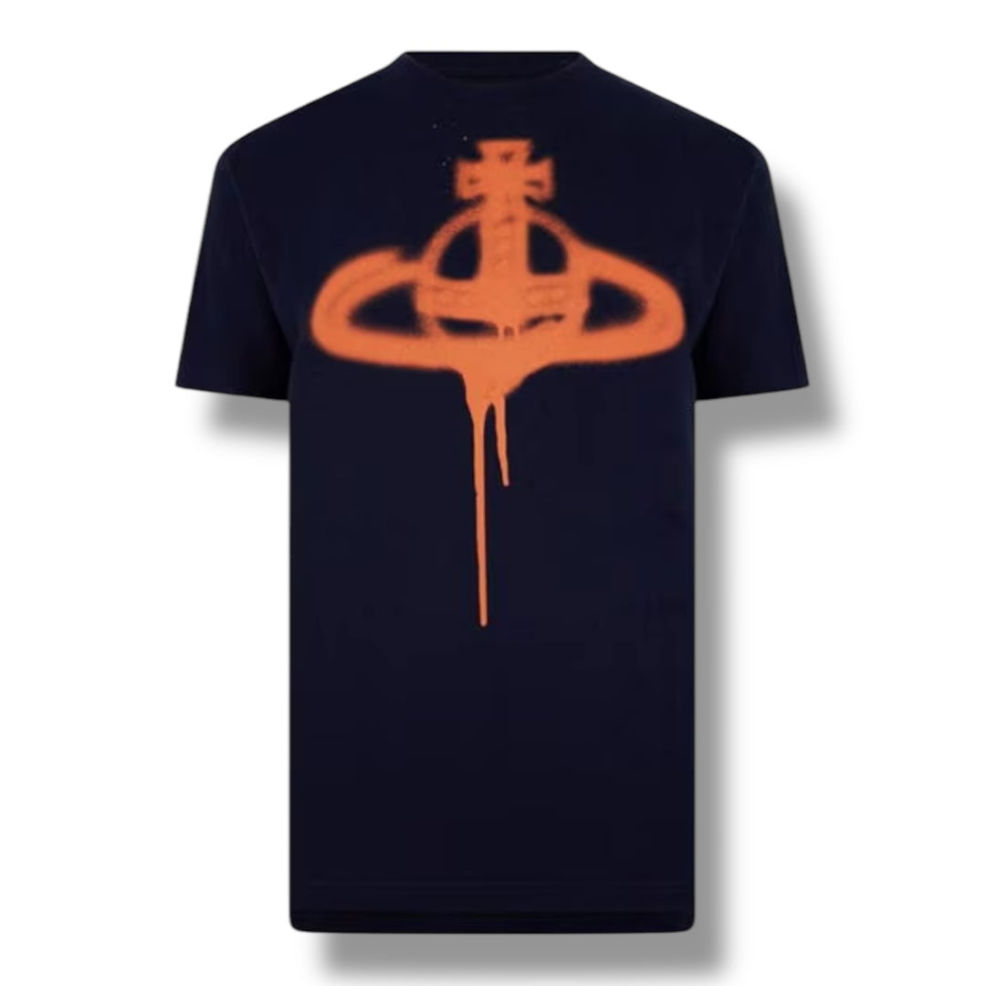 VIVIENNE WESTWOOD SPRAY ORB T-SHIRT NAVY BLUE