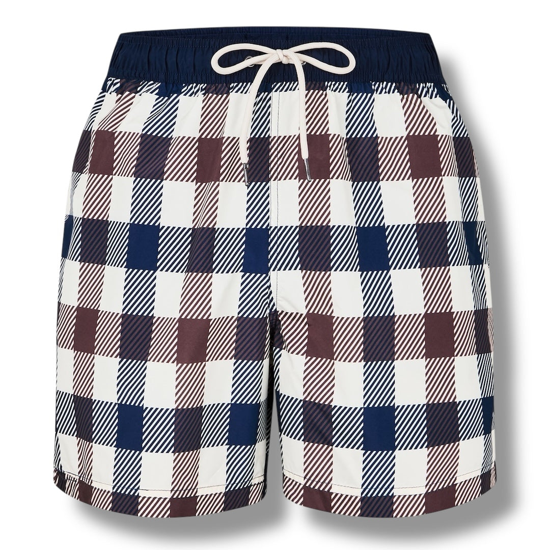 AQUASCUTUM BIG CHECK SWIM SHORTS BEIGE