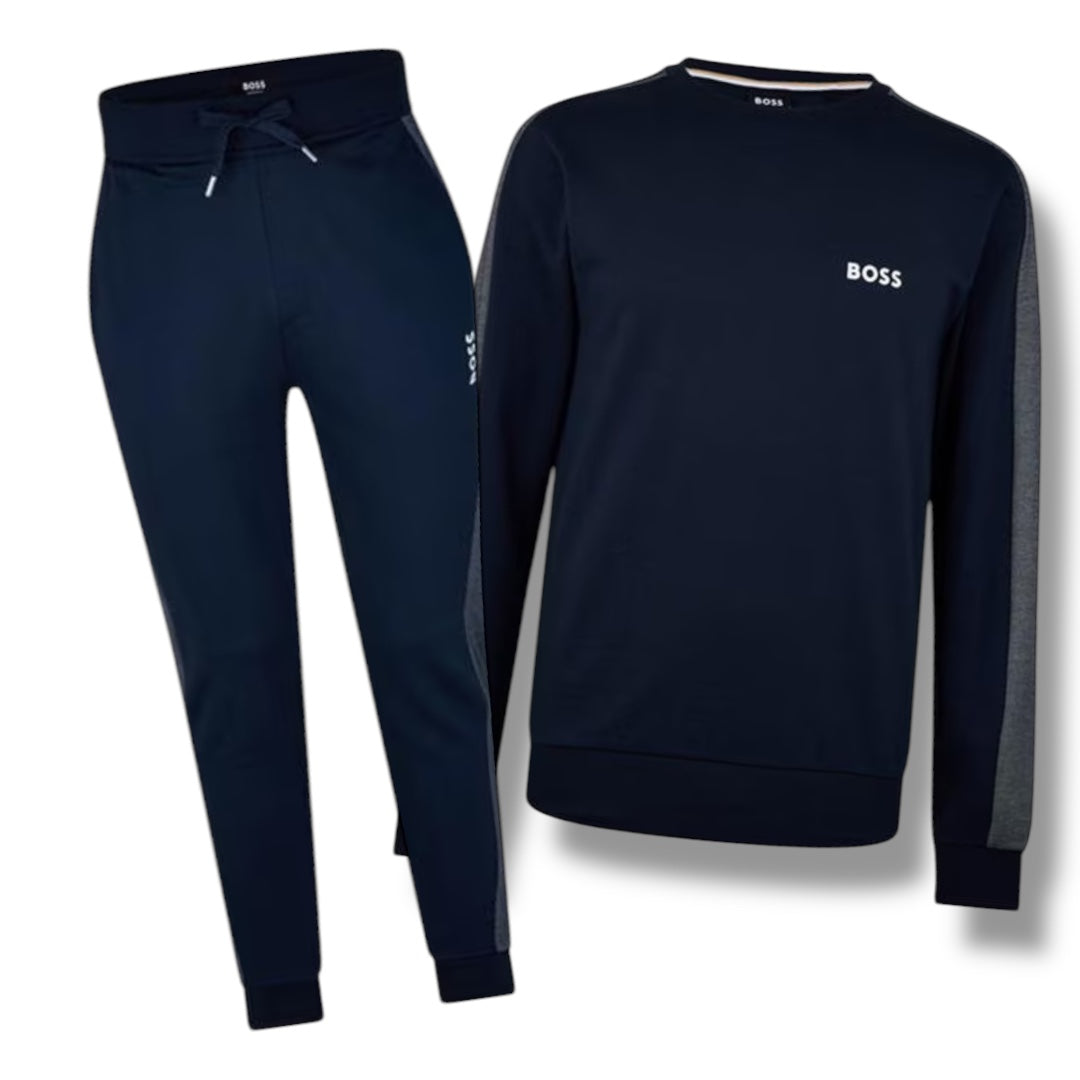 HUGO BOSS LOGO FULL TRACKSUIT NAVY BLUE