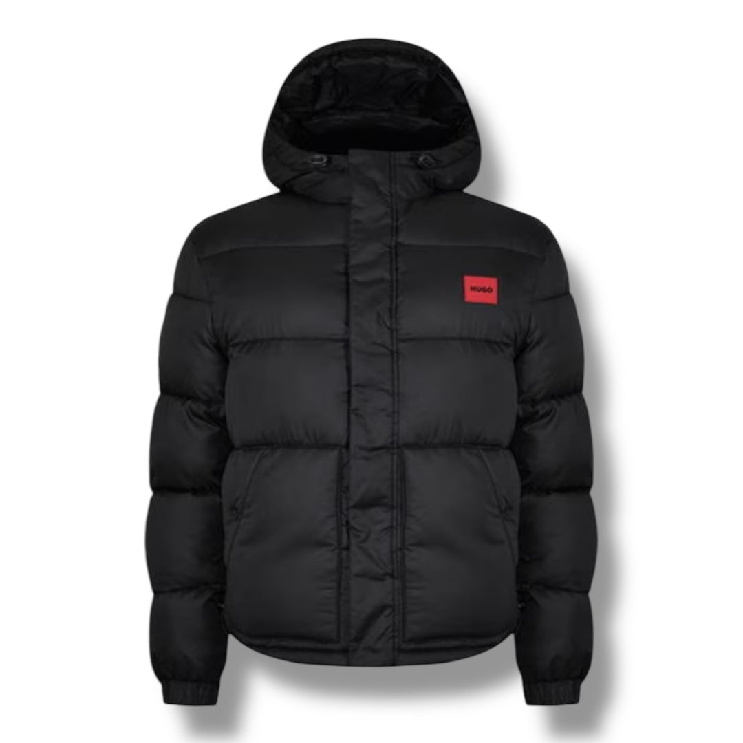 HUGO BOSS HUGO RED PATCH PUFFER JACKET BLACK