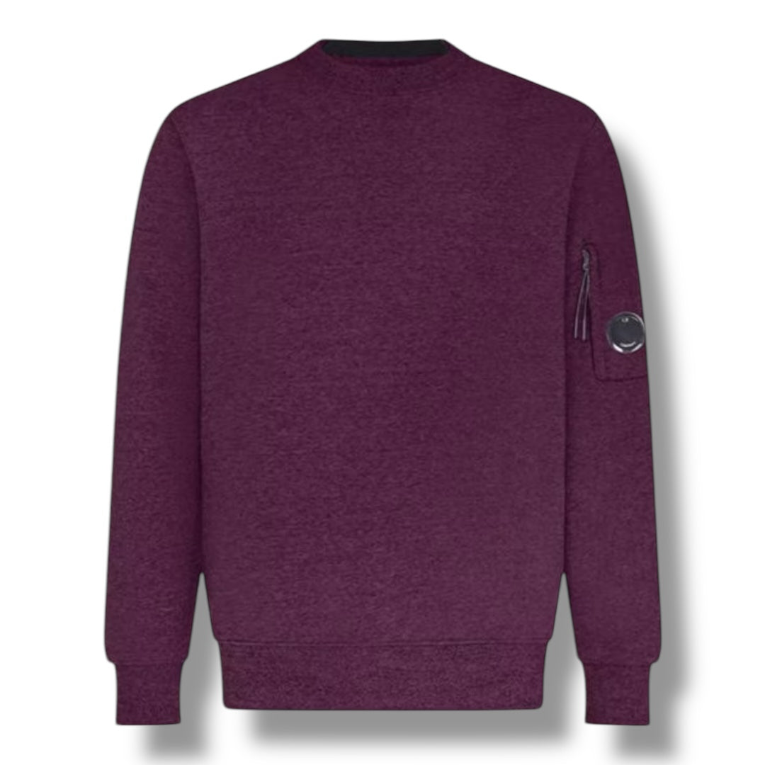 CP COMPANY LENS ARM CREWNECK SWEATSHIRT CLARET PURPLE
