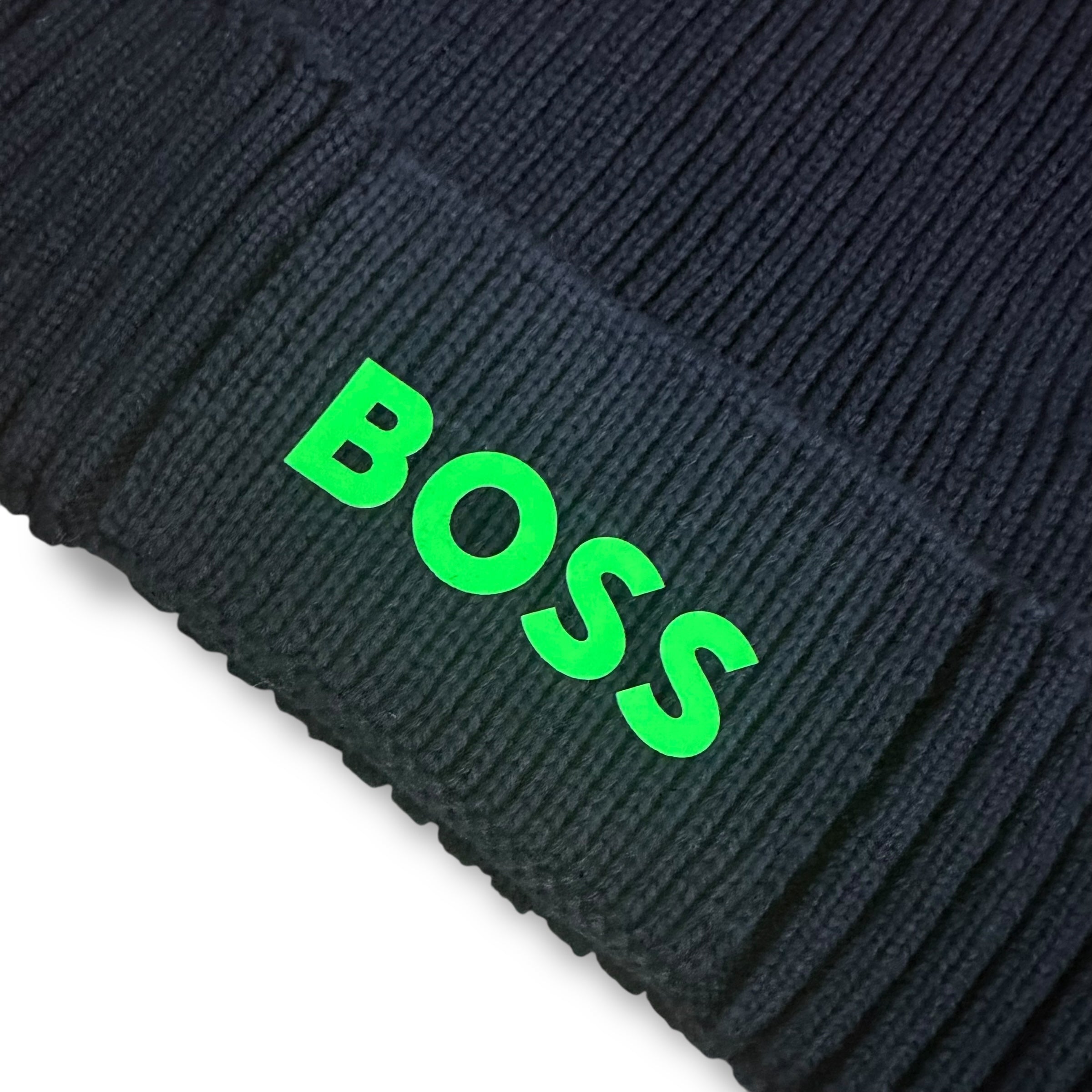 HUGO BOSS LOGO BEANIE NAVY BLUE
