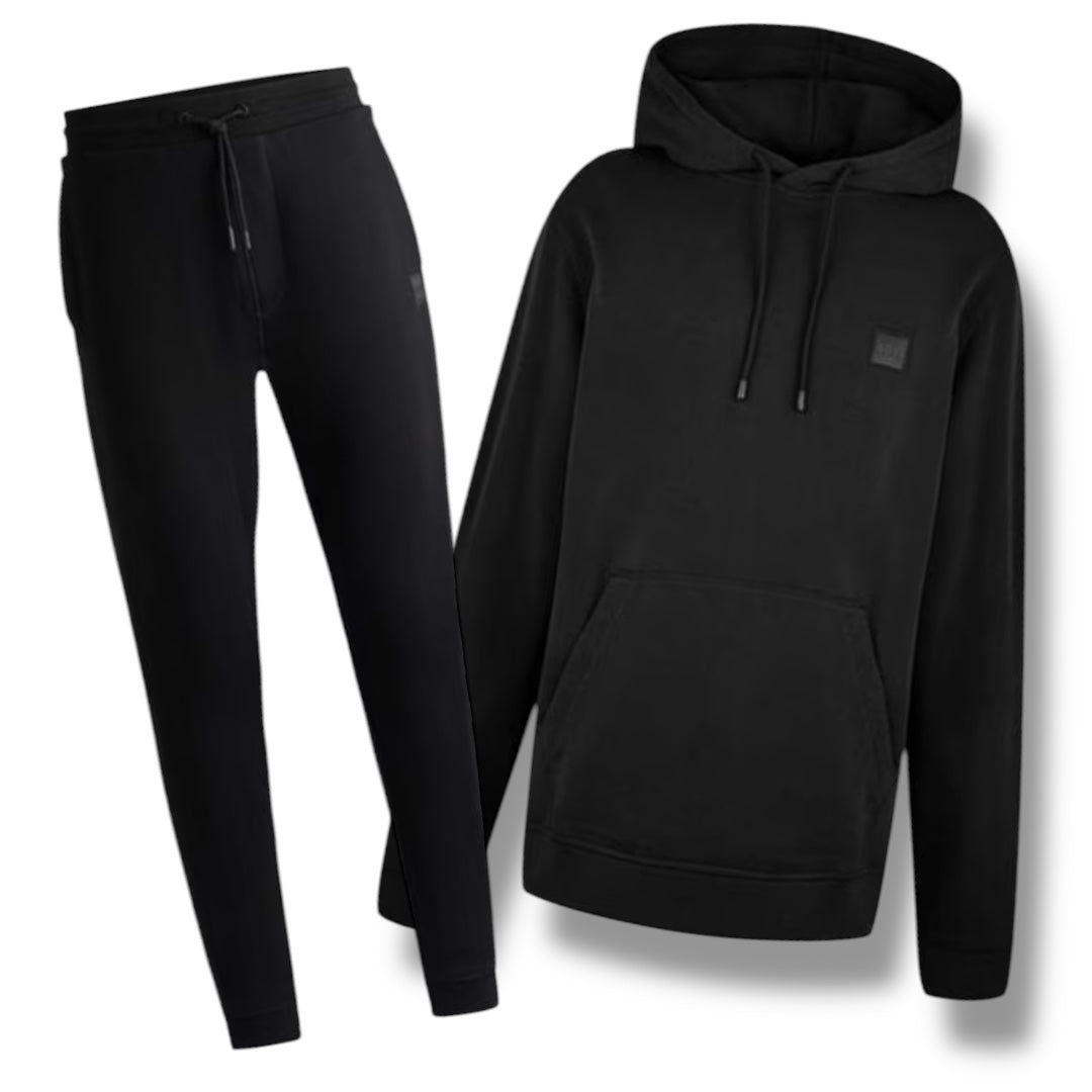HUGO BOSS PATCH FULL OTTH HOODED TRACKSUIT BLACK