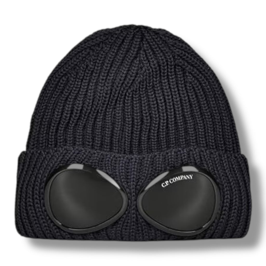 CP COMPANY GOOGLE BEANIE HAT NAVY BLUE