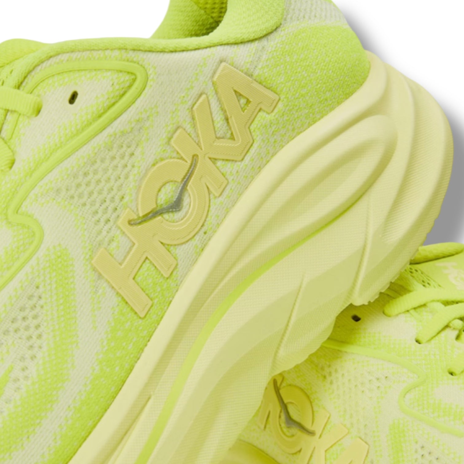 HOKA CLIFTON 10 RUNNING TRAINERS NEON YELLOW