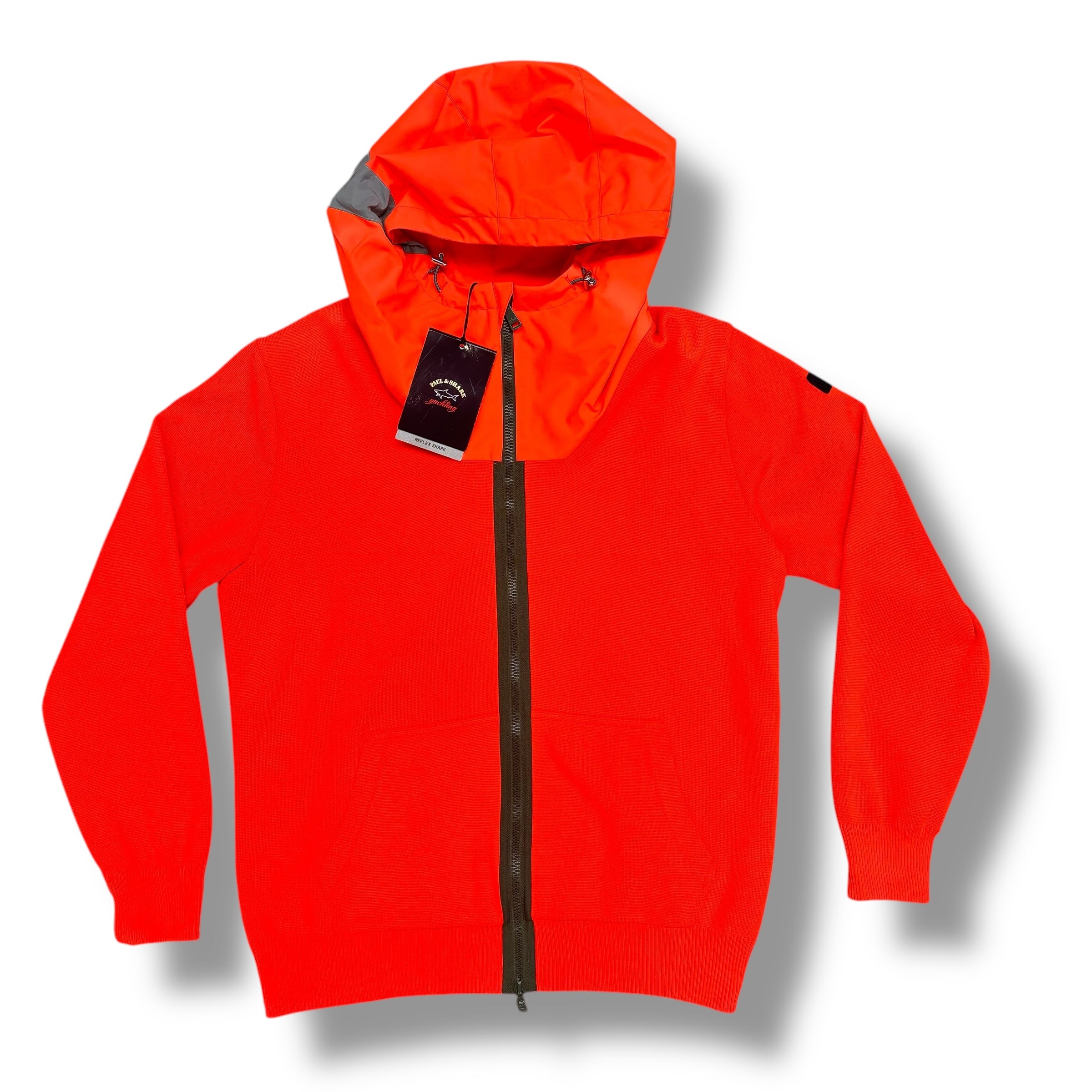PAUL & SHARK NYLON HOOD CARDIGAN ORANGE